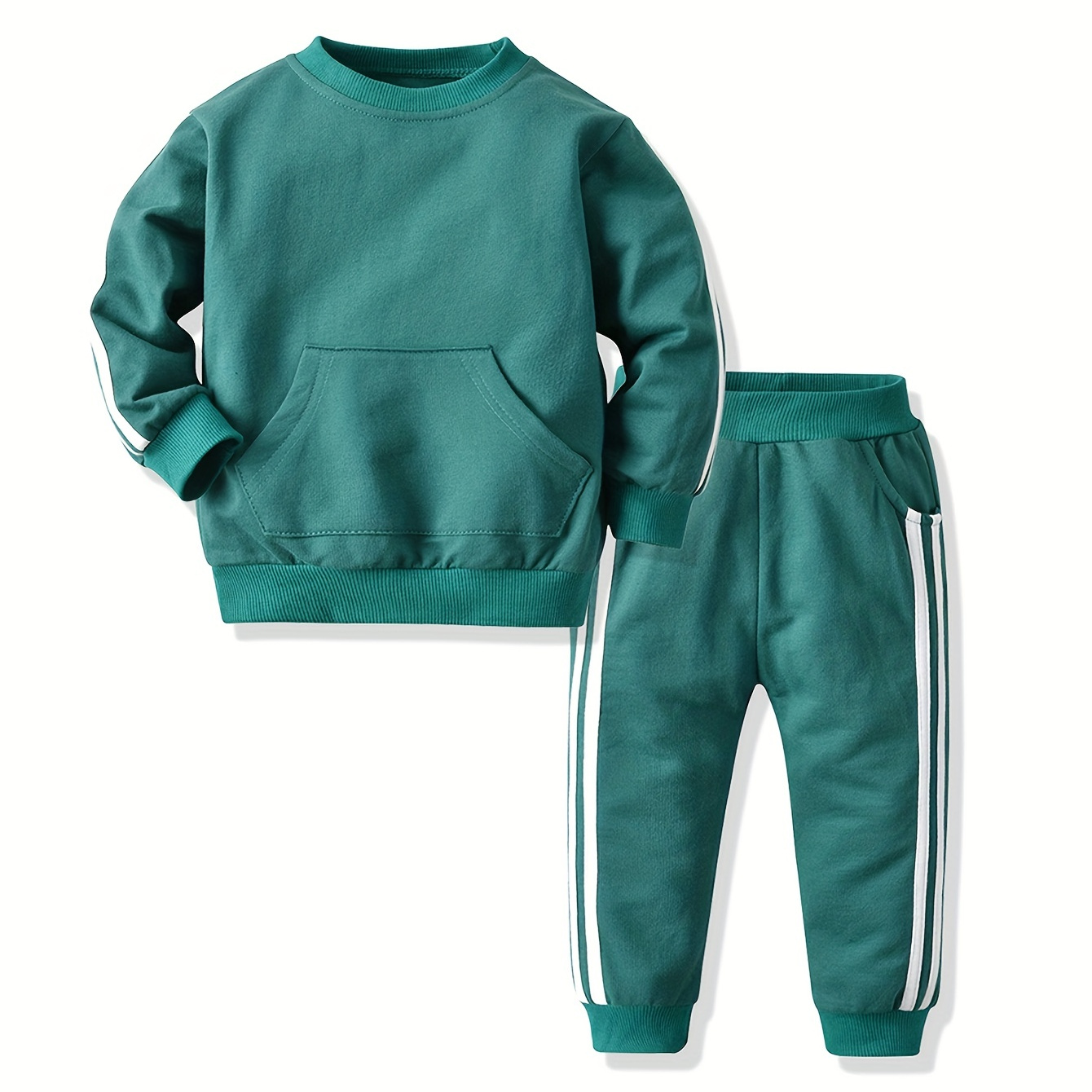 2pcs Boys Casual Striped Thick Warm Outfits, Creative Long Sleeve Sweatshirt&sweatpants Sets, Kids Spring Fall Winter Clothes
2pcs Boys Casual Striped Thick Warm Outfits, Creative Long Sleeve Sweatshirt&sweatpants Sets, Kids Spring Fall Winter Clothes