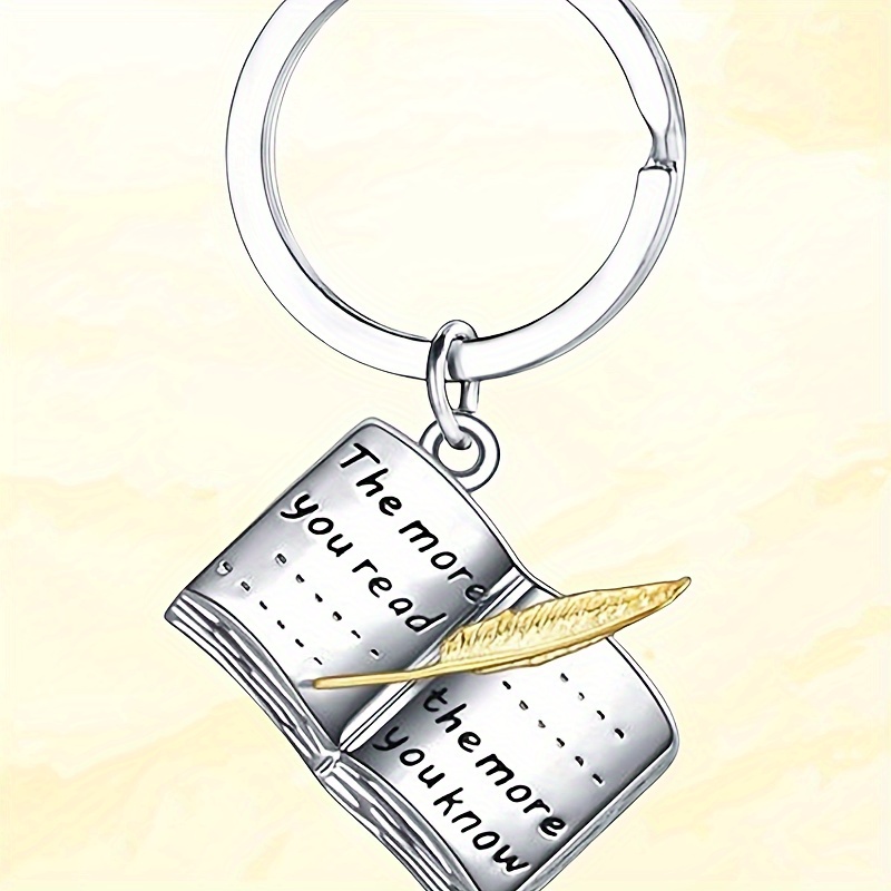 Mini Book Keychain Cute Alloy Key Chain Ring Bag Backpack Charm Book Fans Readers Club Souvenir Gift (the More You Read, The More You Know)
Mini Book Keychain Cute Alloy Key Chain Ring Bag Backpack Charm Book Fans Readers Club Souvenir Gift (the More You Read, The More You Know)