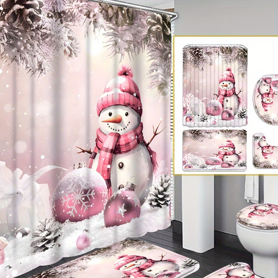 1pc/4pcs Christmas Christmas Decoration, Snowman , Christmas Shower Curtain, Christmas Decoration, Shower Curtain Set 12 , -slip Bathroom Carpet, U-shaped Pad, Pad, Christmas Decoration
1pc/4pcs Christmas Christmas Decoration, Snowman , Christmas Shower Curtain, Christmas Decoration, Shower Curtain Set 12 , -slip Bathroom Carpet, U-shaped Pad, Pad, Christmas Decoration
