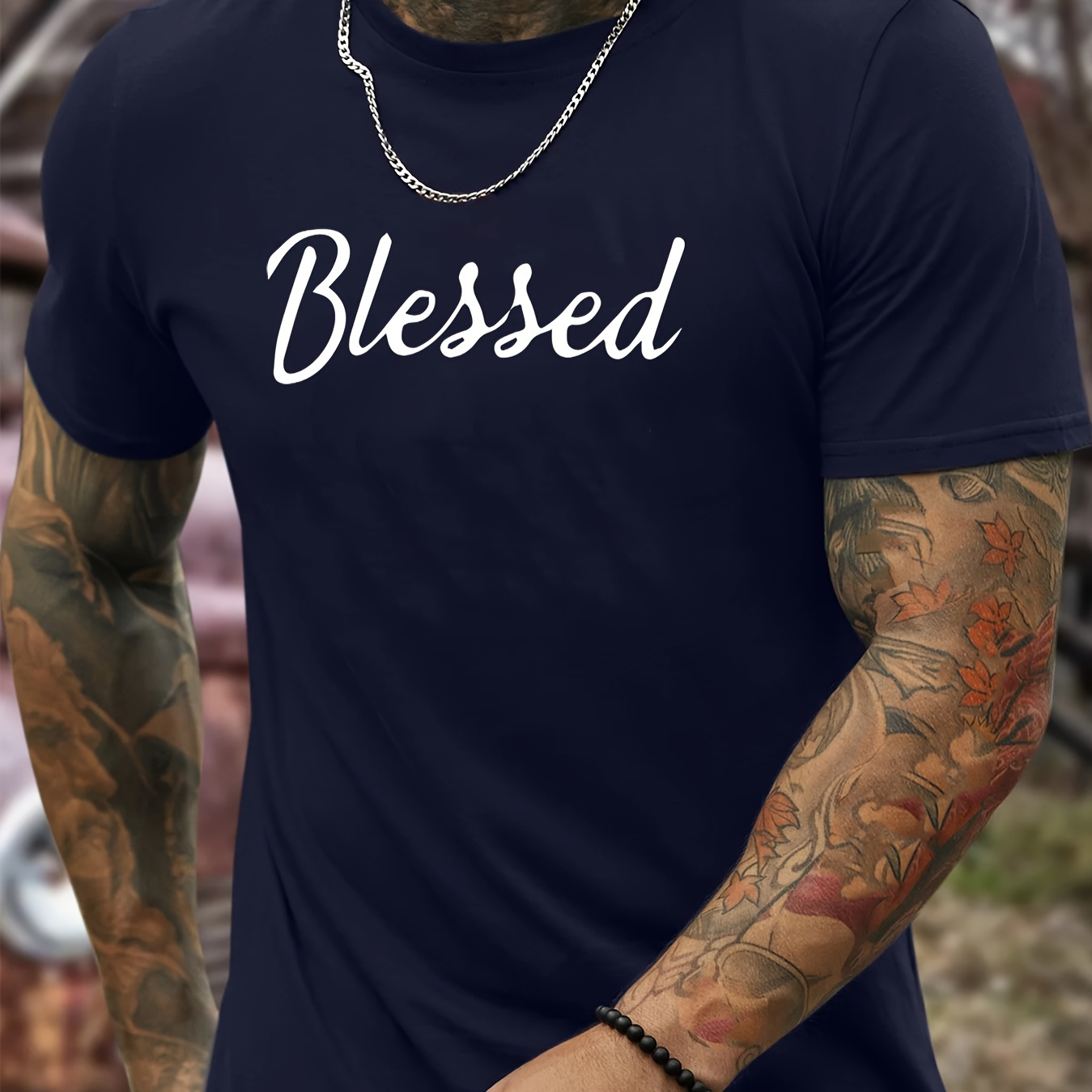 Blessed "creative Print Men's Short Sleeve T-shirt, Casual Round Neck Top, Versatile And Comfortable Tee, Spring& Summer Collection
Blessed "creative Print Men's Short Sleeve T-shirt, Casual Round Neck Top, Versatile And Comfortable Tee, Spring& Summer Collection