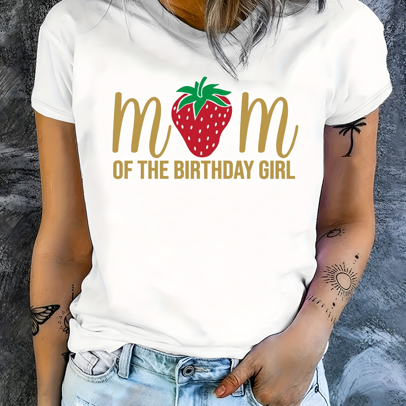 Strawberry Print T-shirt, Short Sleeve Crew Neck Casual Top For Summer & Spring, Women's Clothing
Strawberry Print T-shirt, Short Sleeve Crew Neck Casual Top For Summer & Spring, Women's Clothing