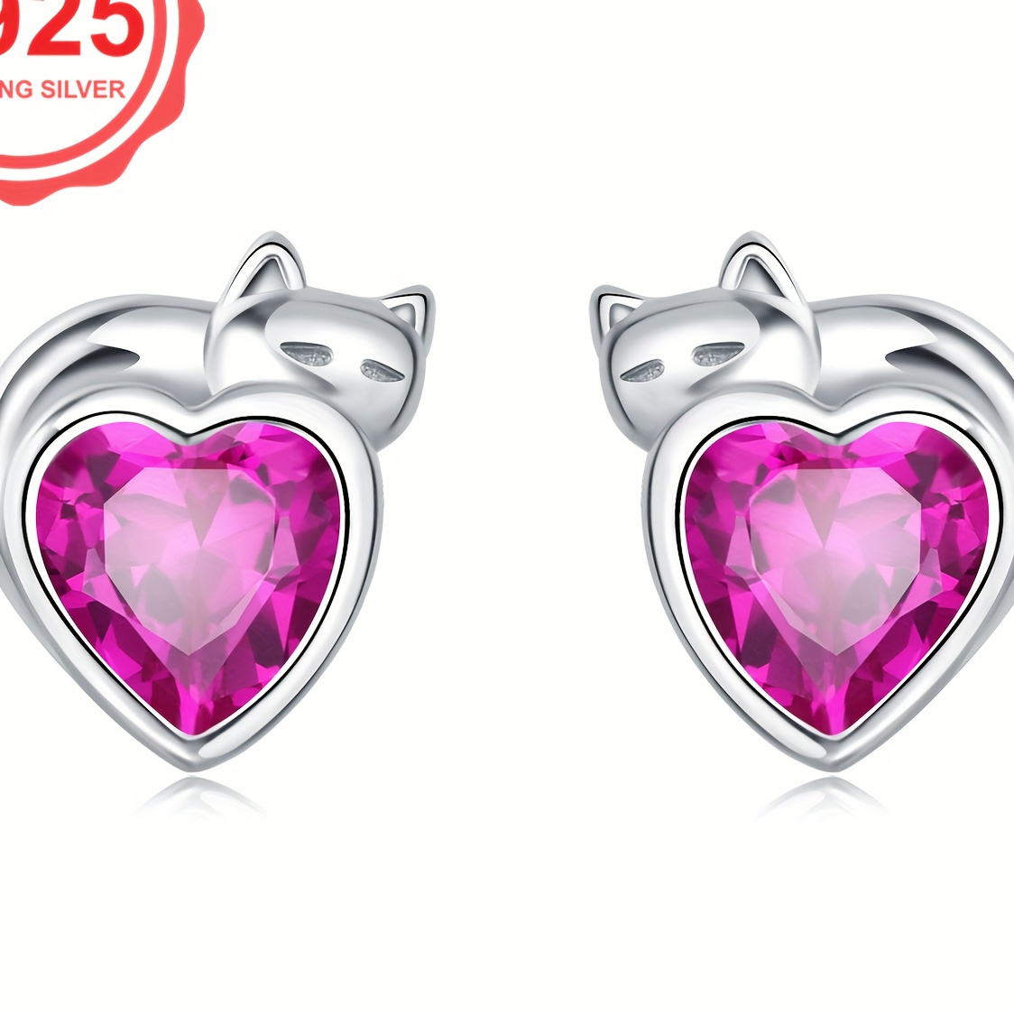 S925 Love Cat Stud Earrings Hypoallergenic Minimalist Heart Shape Zirconia Decor Ear Jewelry For Women
S925 Love Cat Stud Earrings Hypoallergenic Minimalist Heart Shape Zirconia Decor Ear Jewelry For Women