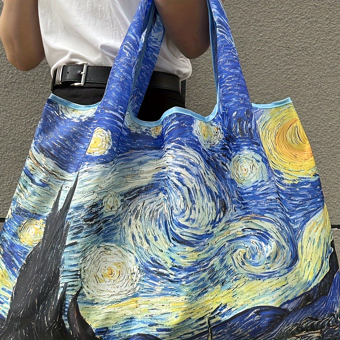 Starry Night Oil Painting Design Foldable Nylon Tote Bag - Lightweight, Reusable Large Capacity Shopping & Storage Handbag
Starry Night Oil Painting Design Foldable Nylon Tote Bag - Lightweight, Reusable Large Capacity Shopping & Storage Handbag