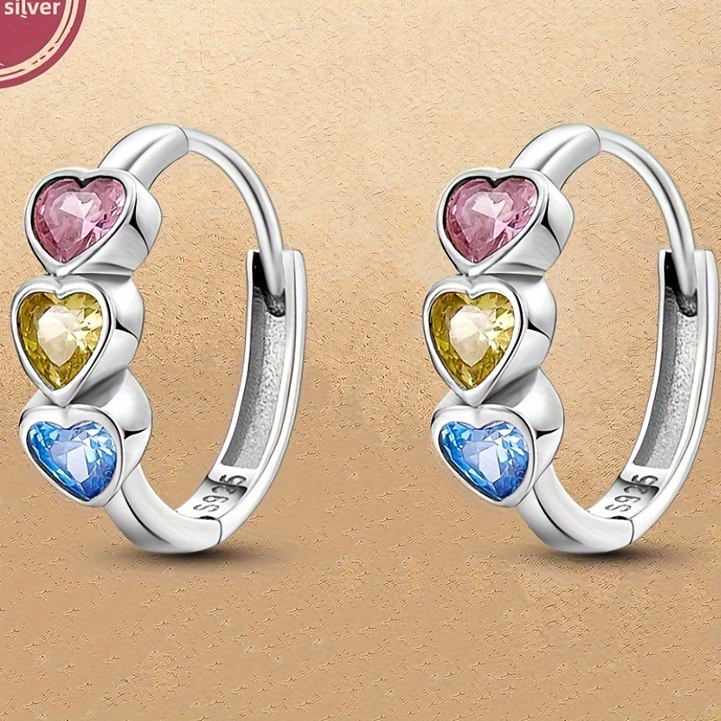 925 Sterling Silver Heart Shaped Colored Zirconia Ear Buckle Earrings Charms For Women Fashion Accessories Holiday Gift Fine Jewelry 1 Pair Of Earrings
925 Sterling Silver Heart Shaped Colored Zirconia Ear Buckle Earrings Charms For Women Fashion Accessories Holiday Gift Fine Jewelry 1 Pair Of Earrings