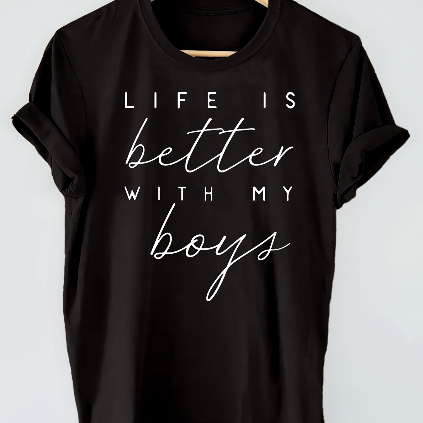 Letter Print T-shirt, Short Sleeve Crew Neck Casual Top For Summer & Spring, Women's Clothing
Letter Print T-shirt, Short Sleeve Crew Neck Casual Top For Summer & Spring, Women's Clothing