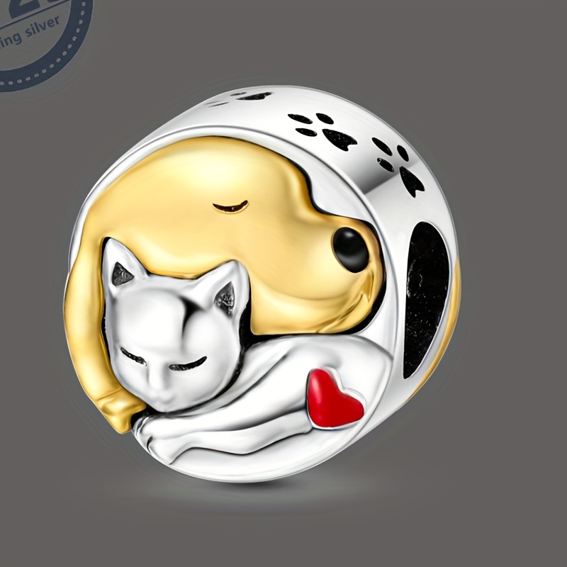 1pc S925 Sterling Silver Pendant With Cat And Dog Beading, Hypoallergenic Simple Charms For Diy Bracelet Or Necklace, Silver Charms
1pc S925 Sterling Silver Pendant With Cat And Dog Beading, Hypoallergenic Simple Charms For Diy Bracelet Or Necklace, Silver Charms