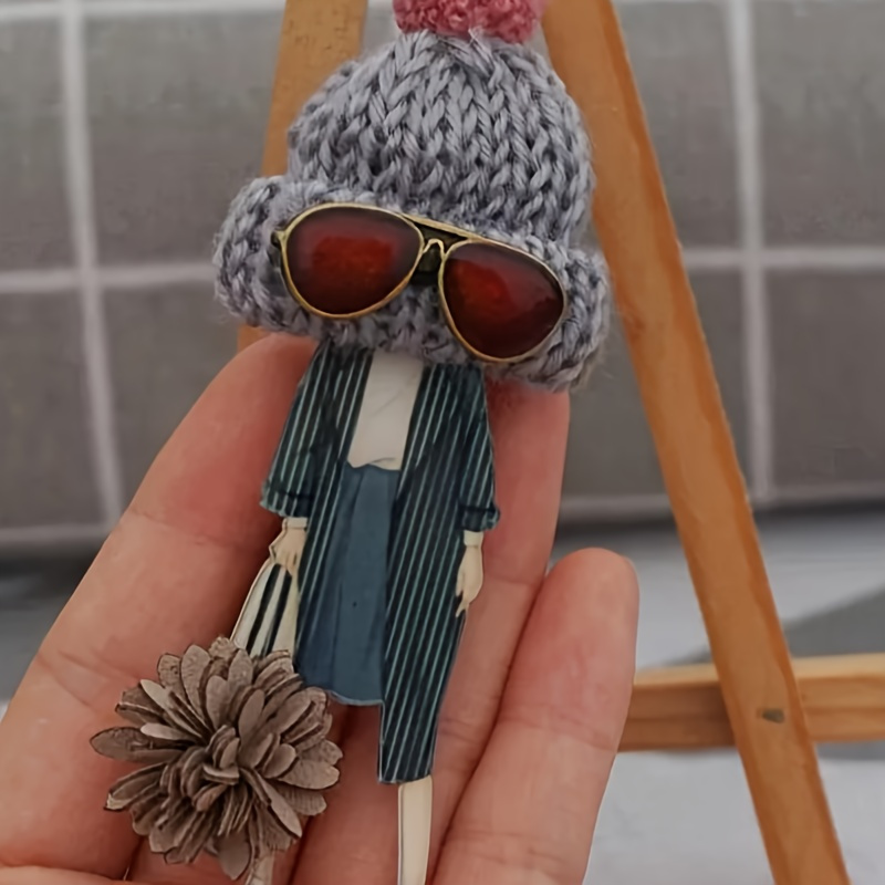 Acrylic Hat & Glasses Pendant Brooch - Cute Cartoon Design For Women's Clothing And Bag Accessories, Grey
Acrylic Hat & Glasses Pendant Brooch - Cute Cartoon Design For Women's Clothing And Bag Accessories, Grey