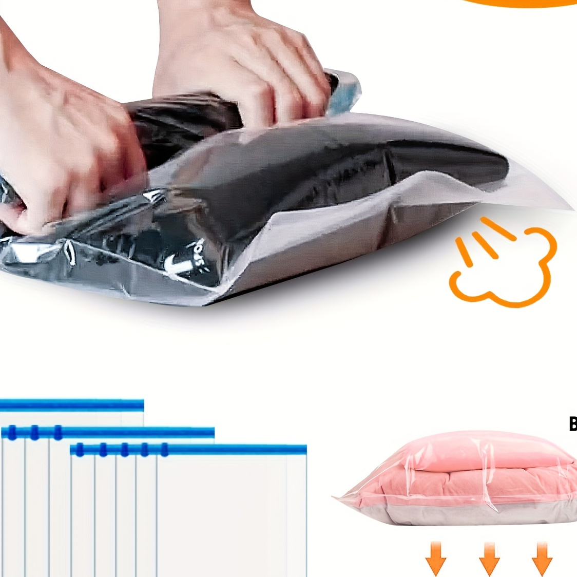 10pcs Space Saver Storage Bags, Plastic Sealable Hand-roll Vacuum Bags, For Clothes, Pillows, Blankets, With Travel Organizer, Closet, Dorm , No-wash Travel Accessories
10pcs Space Saver Storage Bags, Plastic Sealable Hand-roll Vacuum Bags, For Clothes, Pillows, Blankets, With Travel Organizer, Closet, Dorm , No-wash Travel Accessories