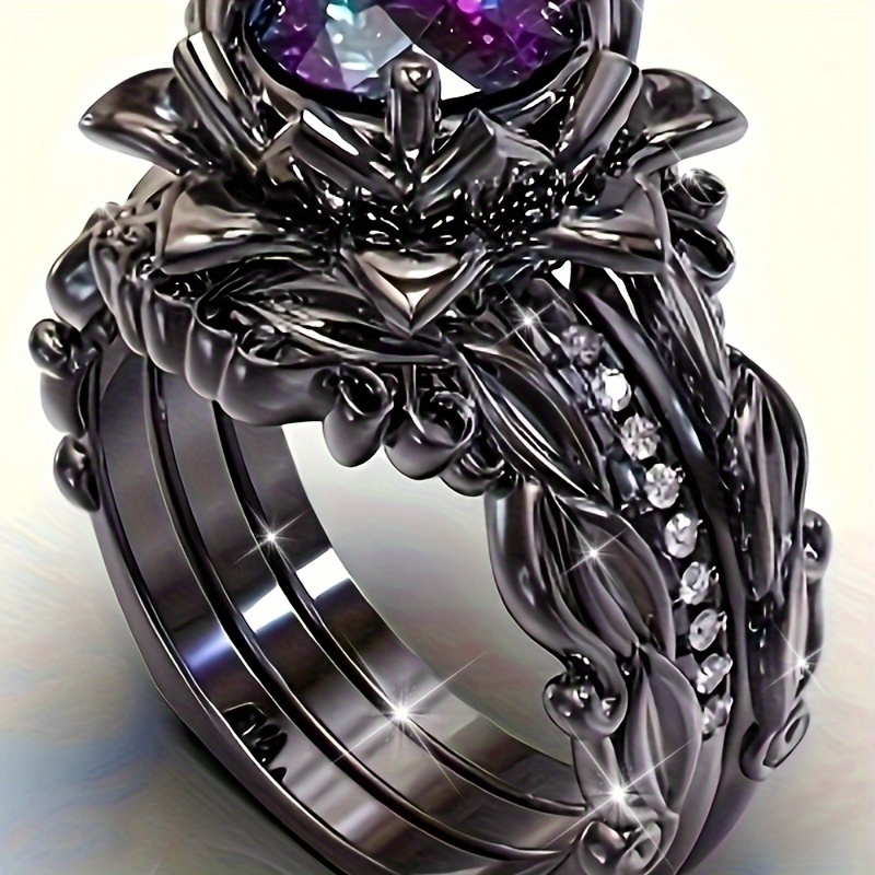 Elegant 3pcs & Flower Ring Set With Rainbow Zirconia - Plated, Women's Engagement & Anniversary Fashion
Elegant 3pcs & Flower Ring Set With Rainbow Zirconia - Plated, Women's Engagement & Anniversary Fashion
