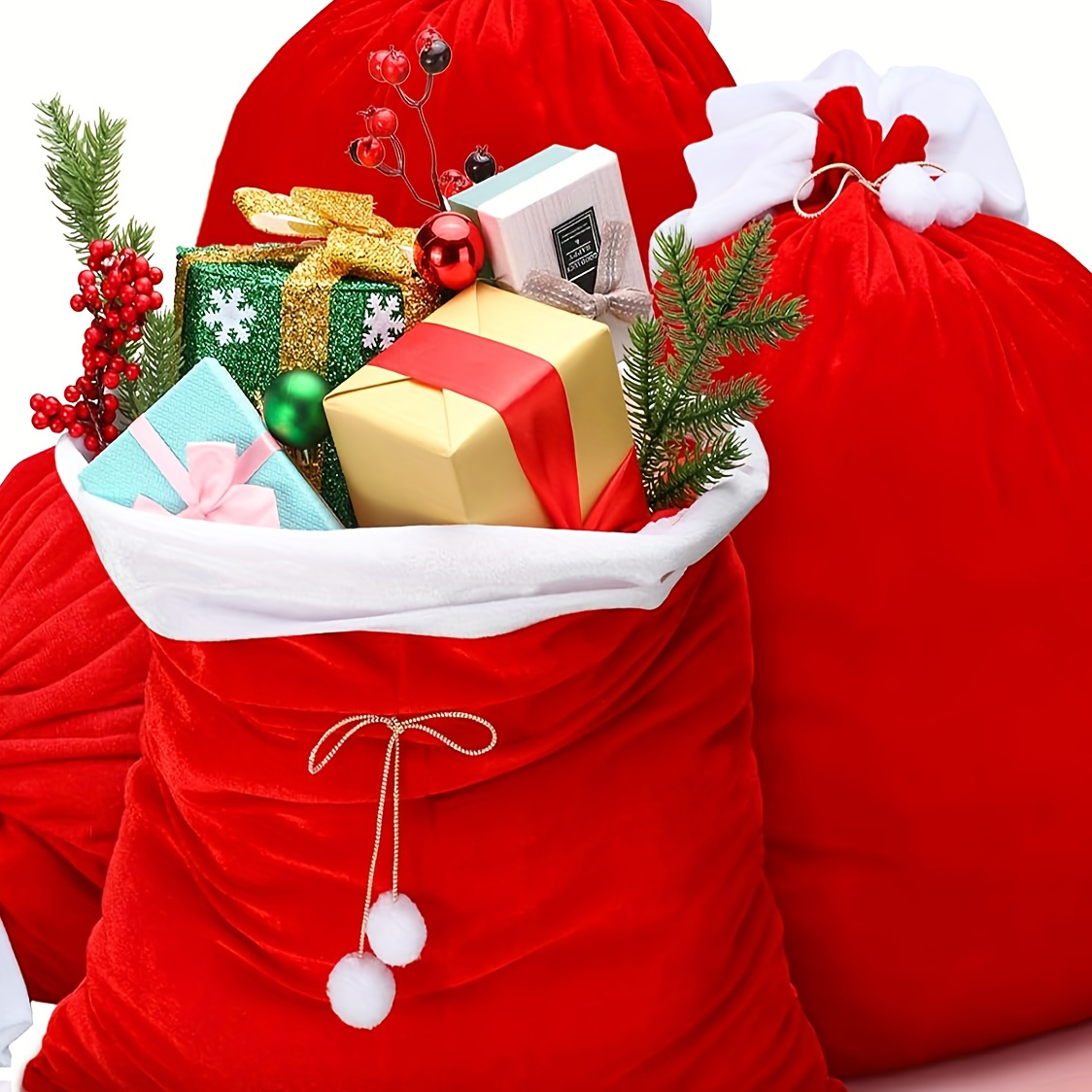 3- Red Christmas Gift , Drawstring , Reusable Polyester For Wrapping , Christmas Tree Decor
3- Red Christmas Gift , Drawstring , Reusable Polyester For Wrapping , Christmas Tree Decor