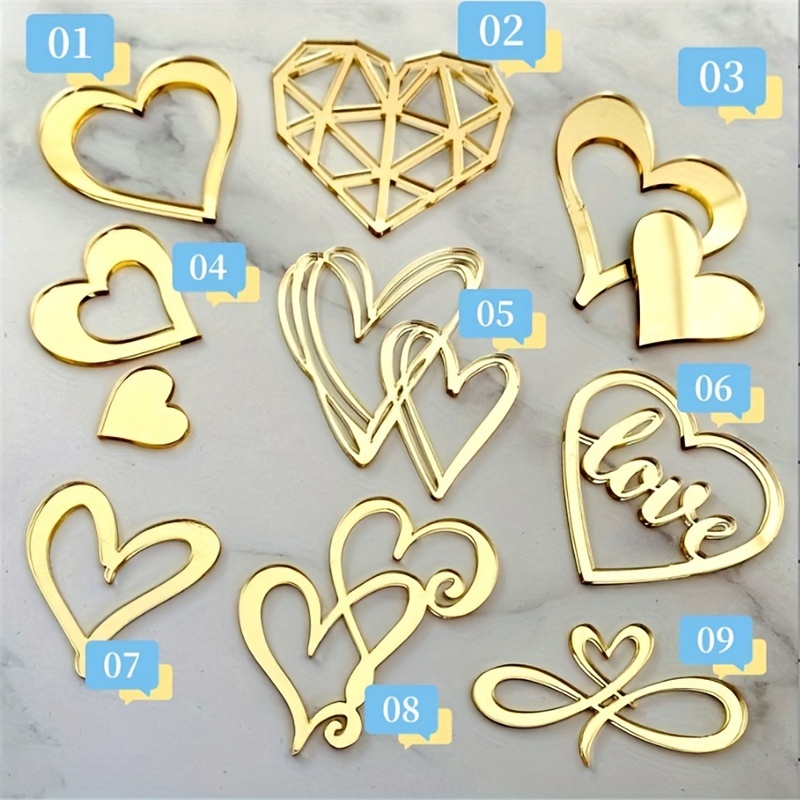 9pcs Romantic Heart-shaped Acrylic Cake Toppers - Vibrant Valentines Day Decorations - Elegant Side Accents For Party Favors
9pcs Romantic Heart-shaped Acrylic Cake Toppers - Vibrant Valentines Day Decorations - Elegant Side Accents For Party Favors