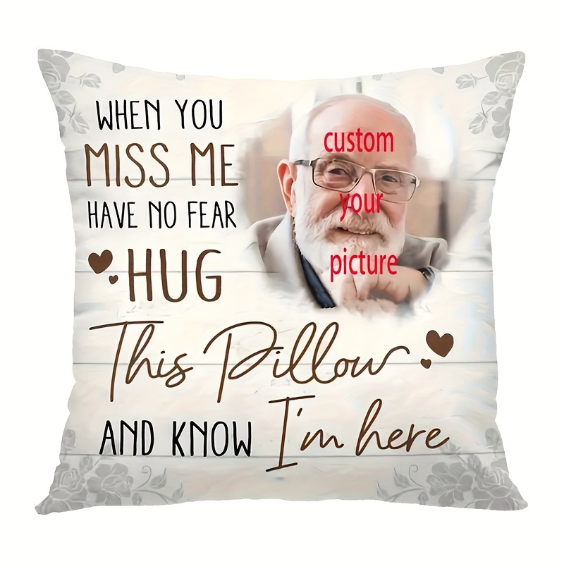 Custom Memorial Throw Pillow Cover - 18x18 Inch Plush, Personalized Photo & Message Design, "hug From Heaven" Gift For Loss Of , Single-sided Pillowcase (no Insert), Hand Wash Only, Memorial Pillow
Custom Memorial Throw Pillow Cover - 18x18 Inch Plush, Personalized Photo & Message Design, "hug From Heaven" Gift For Loss Of , Single-sided Pillowcase (no Insert), Hand Wash Only, Memorial Pillow