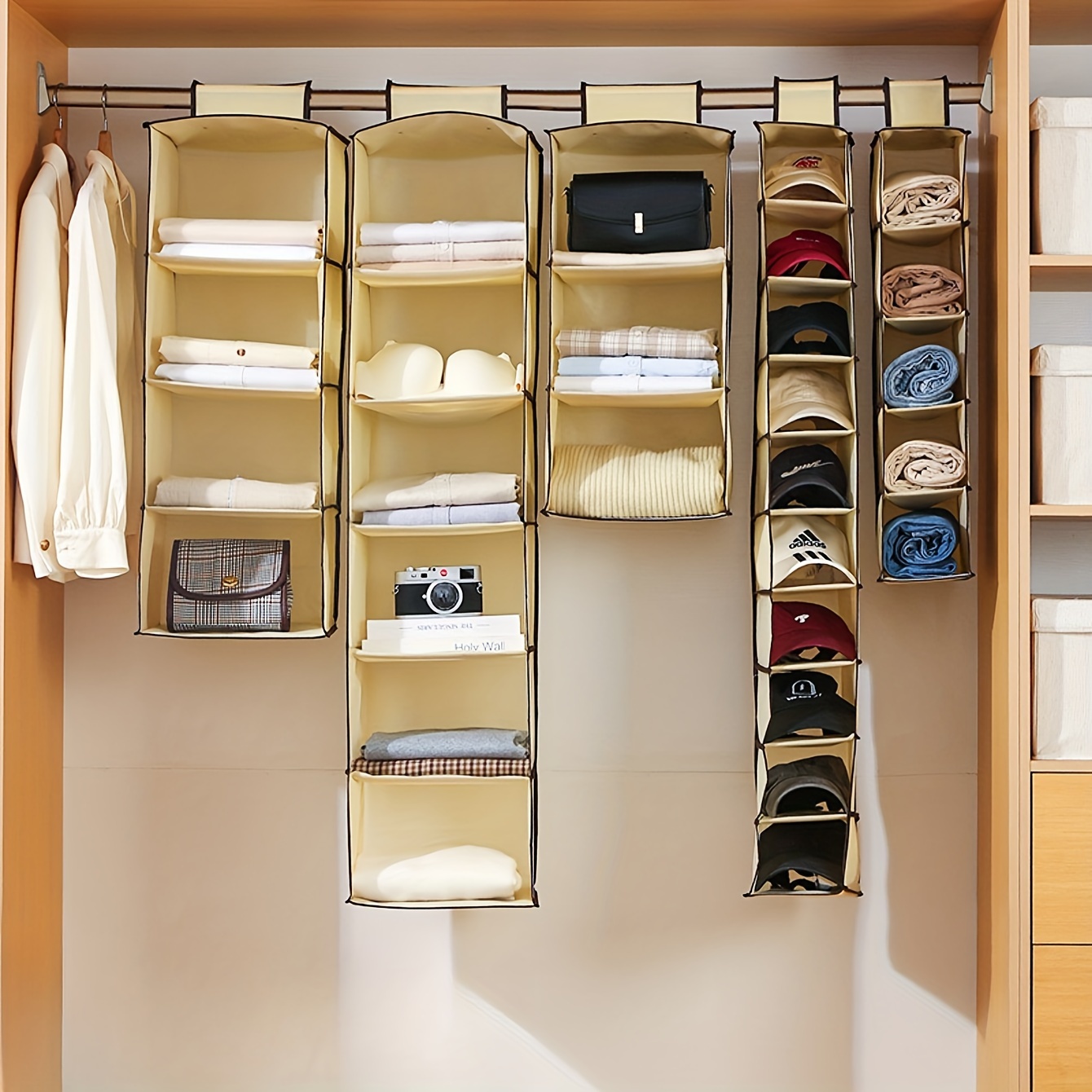 -saving Hanging Closet Organizer -compartment Storage For Clothes And - Mounted, For Bedroom
-saving Hanging Closet Organizer -compartment Storage For Clothes And - Mounted, For Bedroom