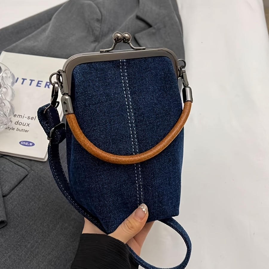 Chic Denim Crossbody Phone Bag For Women - Versatile Tote With Wrist Strap, Polyester Lined, Blue, Denim, Crossbody Bag, Tote, Versatile
Chic Denim Crossbody Phone Bag For Women - Versatile Tote With Wrist Strap, Polyester Lined, Blue, Denim, Crossbody Bag, Tote, Versatile
