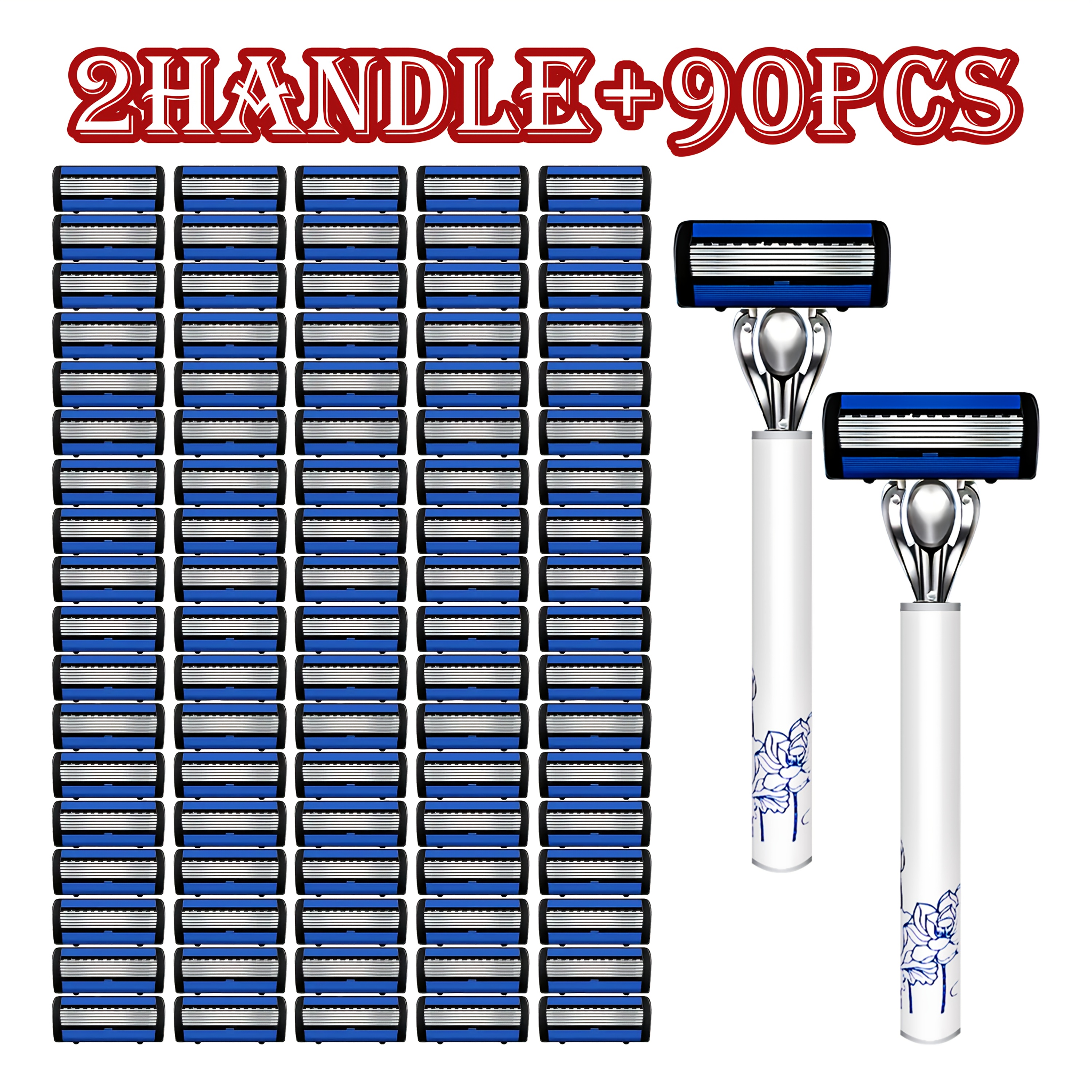 Set Of 90 Blades + 2 Handles, Multi-pc Men's 6pcs Safety Shaver, Suitable For Men's Shaving, Women's Manual Hair Removal
Set Of 90 Blades + 2 Handles, Multi-pc Men's 6pcs Safety Shaver, Suitable For Men's Shaving, Women's Manual Hair Removal