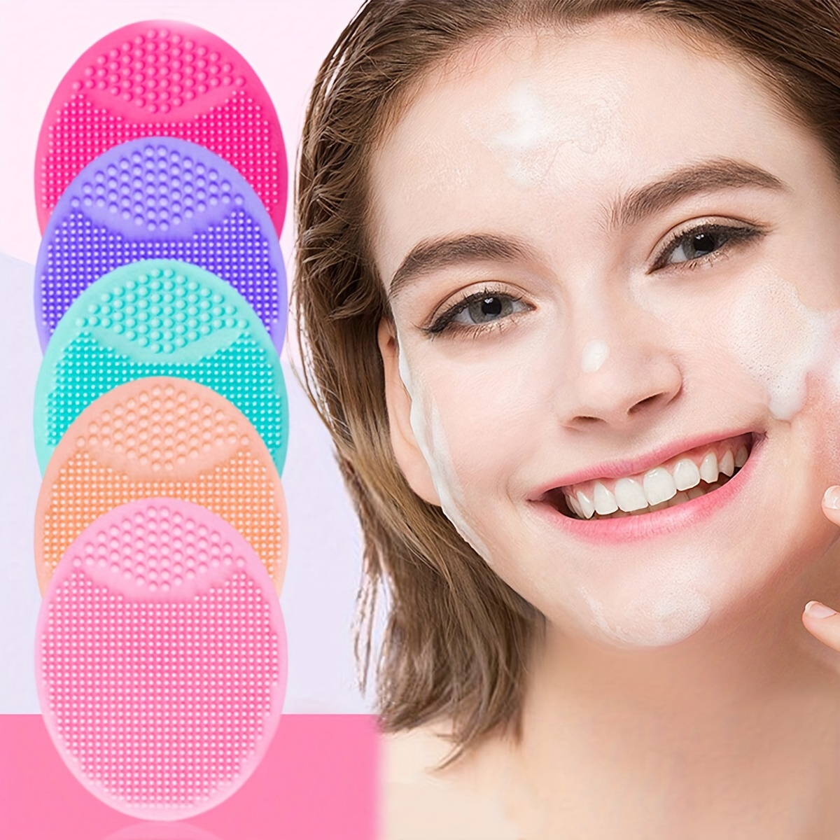 Silicone Facial Cleansing Brushes - 5 Pack, Manual Face Scrubber Exfoliator Pads With Soft Bristles For Pore Cleansing, Baby Bath Shampoo Massage Brush, Unscented Skin Care Tool For All Skin Types
Silicone Facial Cleansing Brushes - 5 Pack, Manual Face Scrubber Exfoliator Pads With Soft Bristles For Pore Cleansing, Baby Bath Shampoo Massage Brush, Unscented Skin Care Tool For All Skin Types