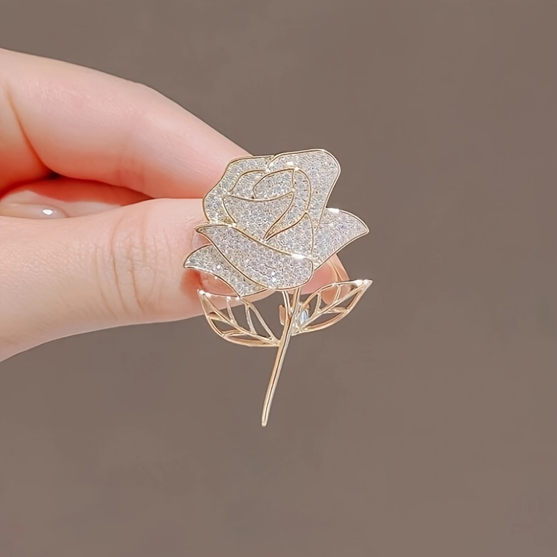 Elegant Rose Brooch, High-end Zirconia, Accessory For Suits, Floral, Unique
Elegant Rose Brooch, High-end Zirconia, Accessory For Suits, Floral, Unique