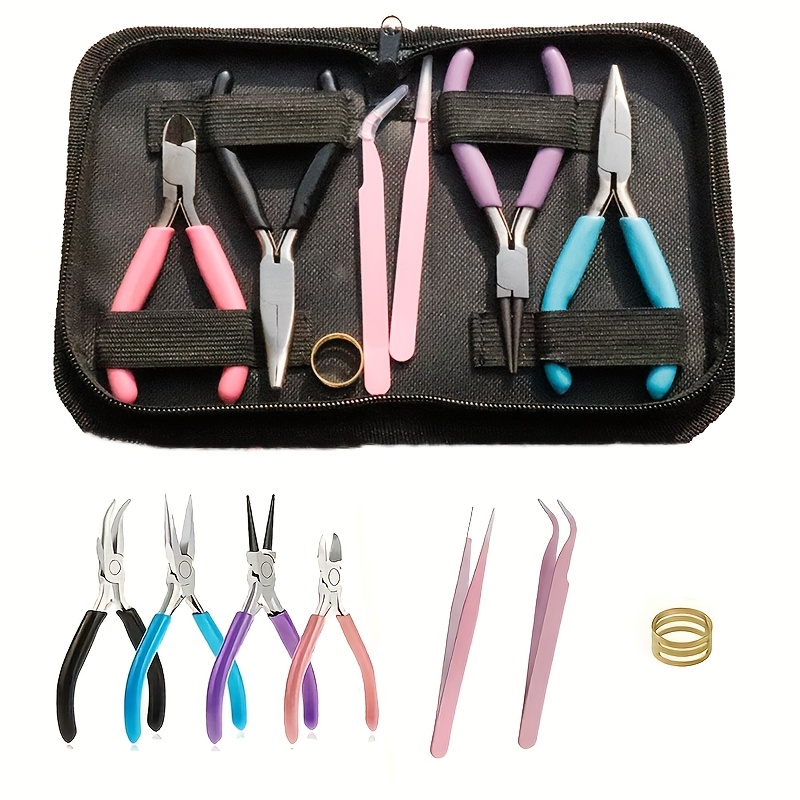7pcs Making Kit With 4 Unique Pliers, Pink Tweezers & Jump Ring - Essential Crafting Tools For Beginners To Pros
7pcs Making Kit With 4 Unique Pliers, Pink Tweezers & Jump Ring - Essential Crafting Tools For Beginners To Pros