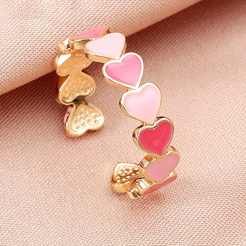 Vintage-inspired Colorful Heart Enamel Ring - Adjustable, Cute Boho Style For Everyday & Party Wear
Vintage-inspired Colorful Heart Enamel Ring - Adjustable, Cute Boho Style For Everyday & Party Wear