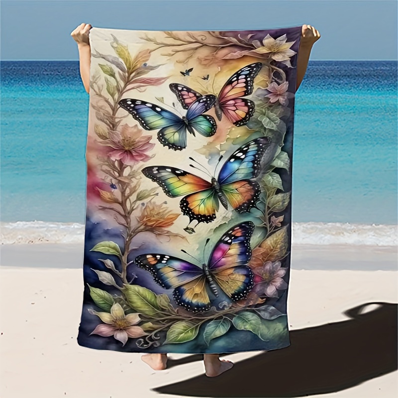 1pc Butterfly Print Soft Comfortable Lightweight Beach Towel - Sweat Absorbent & Quick Drying - Perfect For Outdoor Beach Travel Swimming Gym Yoga
1pc Butterfly Print Soft Comfortable Lightweight Beach Towel - Sweat Absorbent & Quick Drying - Perfect For Outdoor Beach Travel Swimming Gym Yoga