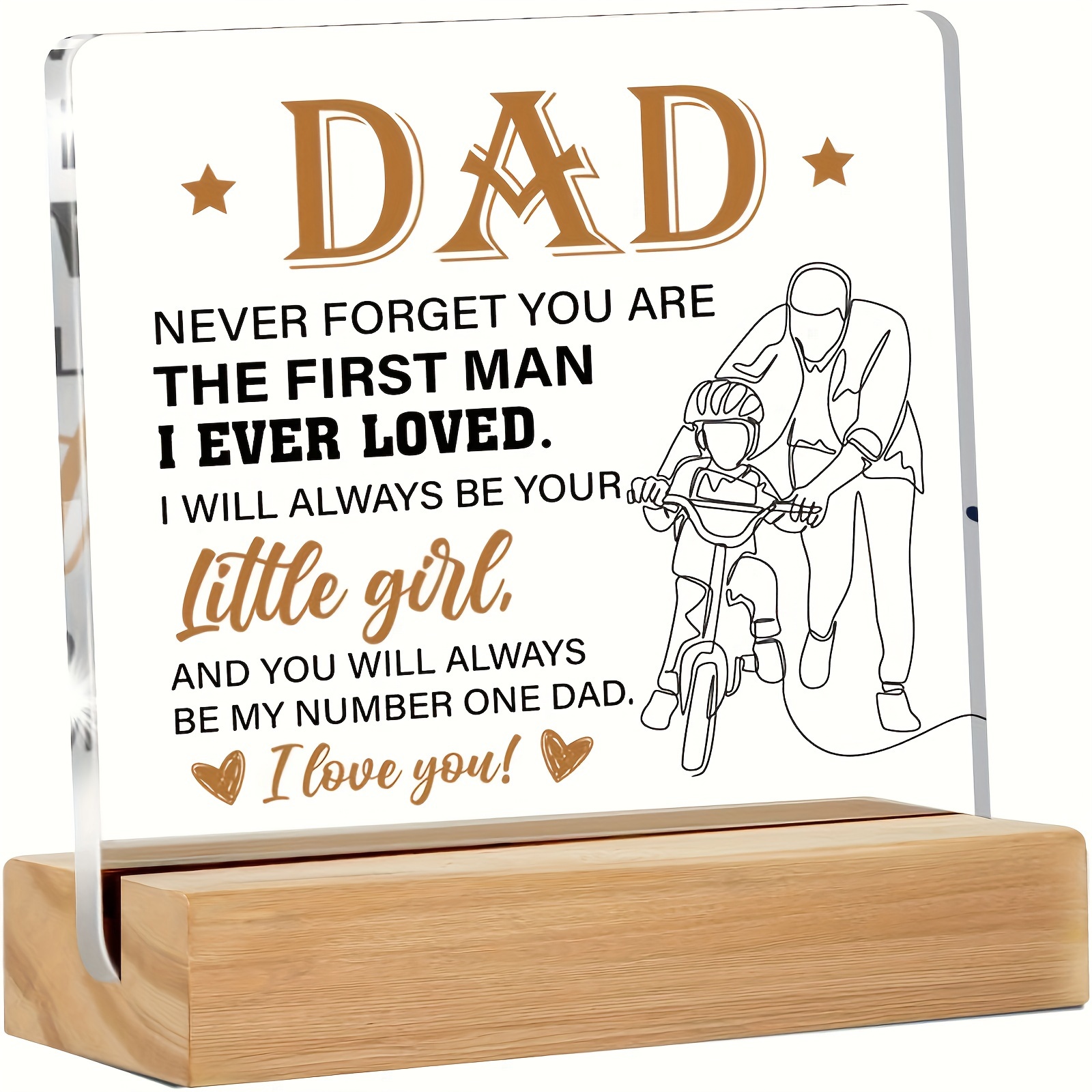 1pc, Gifts For Father From Daughter, Gifts For Father's Day Christmas Father's Day Decorative Gifts For Father Father's Day Acrylic Desk Decoration Sign
1pc, Gifts For Father From Daughter, Gifts For Father's Day Christmas Father's Day Decorative Gifts For Father Father's Day Acrylic Desk Decoration Sign