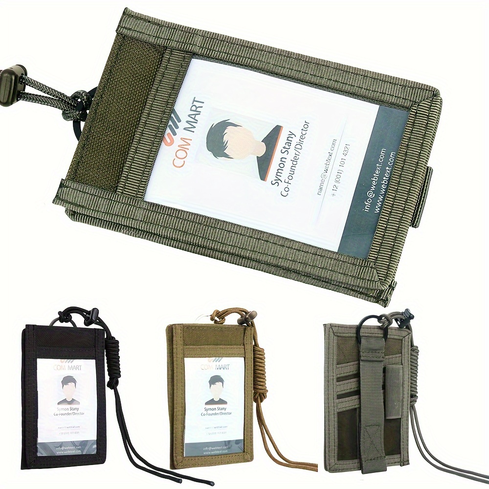 Men's Tactical Id Card Holder With Patch - 500d , Detachable Front Window For Main Id & Mesh Pockets For Business Cards, Pen Loop, Lanyard Included
Men's Tactical Id Card Holder With Patch - 500d , Detachable Front Window For Main Id & Mesh Pockets For Business Cards, Pen Loop, Lanyard Included