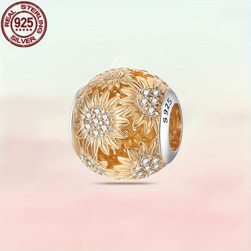 Authentic S925 Pure Silvery Countryside Golden Hollow Sunflower Bead Pendant Suitable For Pandora Original Bracelet Beads Diy Women's Fashion Jewelry Holiday Engagement Gift New Silvery Weight 2 Grams
Authentic S925 Pure Silvery Countryside Golden Hollow Sunflower Bead Pendant Suitable For Pandora Original Bracelet Beads Diy Women's Fashion Jewelry Holiday Engagement Gift New Silvery Weight 2 Grams