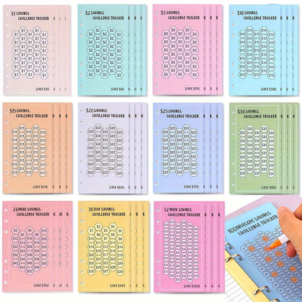 48pcs A6 Size 6-ring Budget Planner Inserts - Fillable Financial Sheets For Dollar & Euro Savings, - Budgeting Tool With Pre-printed Categories, And Saving Habits, Budget Binder Accessories
48pcs A6 Size 6-ring Budget Planner Inserts - Fillable Financial Sheets For Dollar & Euro Savings, - Budgeting Tool With Pre-printed Categories, And Saving Habits, Budget Binder Accessories