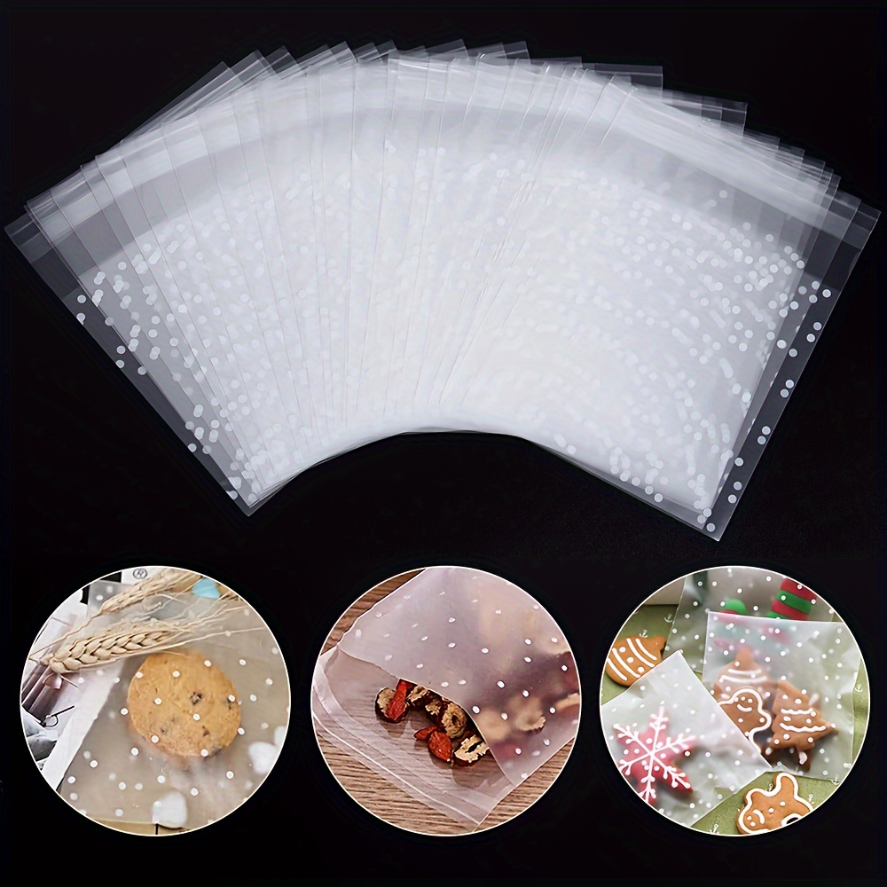 100pcs Clear Plastic Self-adhesive Bags With White Polka Dots For Jewelry, Food Packaging, Party Favors, Wedding Supplies, , Holiday Accessories - No Power Required.
100pcs Clear Plastic Self-adhesive Bags With White Polka Dots For Jewelry, Food Packaging, Party Favors, Wedding Supplies, , Holiday Accessories - No Power Required.