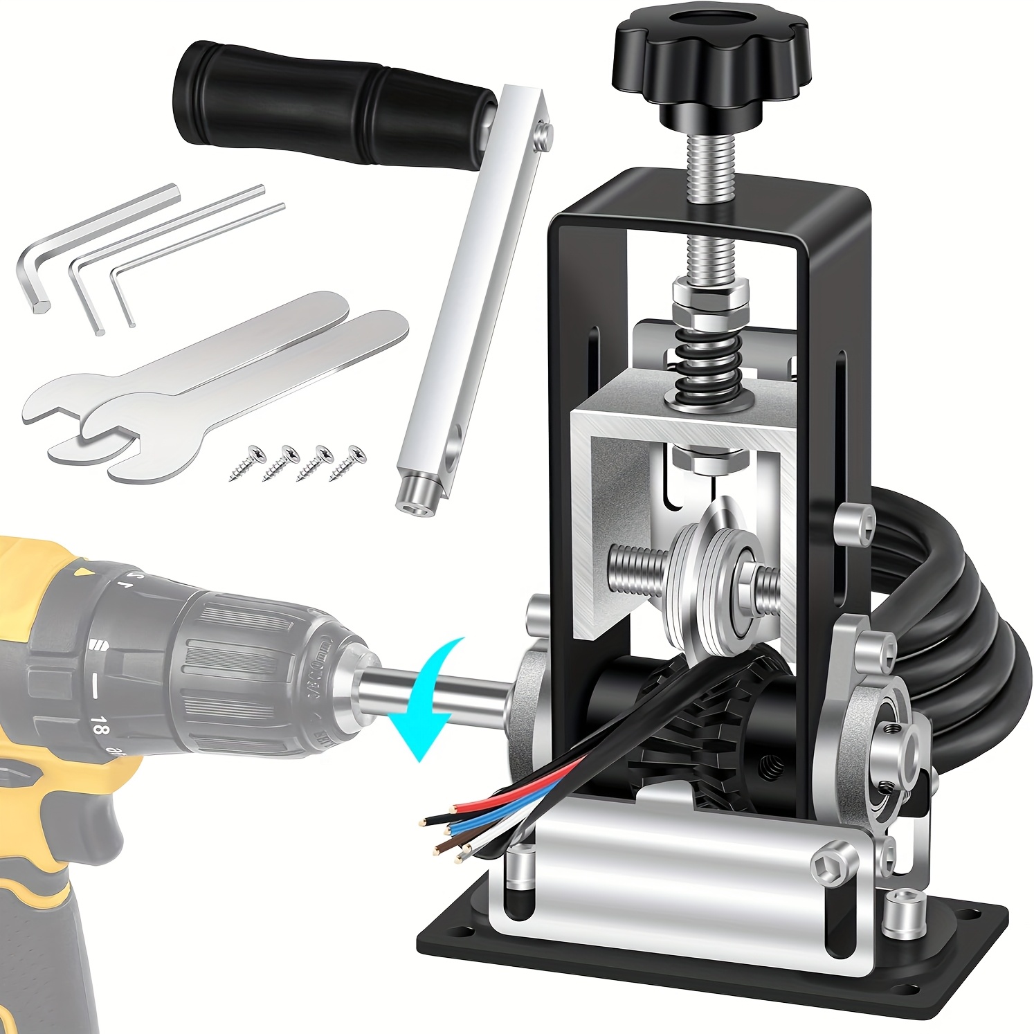 1pc/5pcs Laviemot Manual Alloy Metal Wire Stripper Machine Or Blades, 0.06"-"(1.5mm-25mm), Adjustable Feed Hole, Drill Powered, Hand Crank, Without Battery, For Scrap Copper Wire Cable Recycling
1pc/5pcs Laviemot Manual Alloy Metal Wire Stripper Machine Or Blades, 0.06"-"(1.5mm-25mm), Adjustable Feed Hole, Drill Powered, Hand Crank, Without Battery, For Scrap Copper Wire Cable Recycling