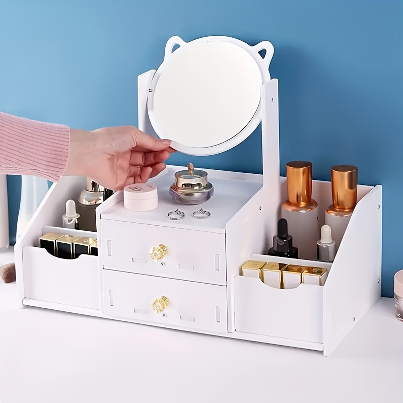 Makeup Mirror Portable Mirror Girl Desktop Dressing Table Simple Mirror With Storage Box
Makeup Mirror Portable Mirror Girl Desktop Dressing Table Simple Mirror With Storage Box
