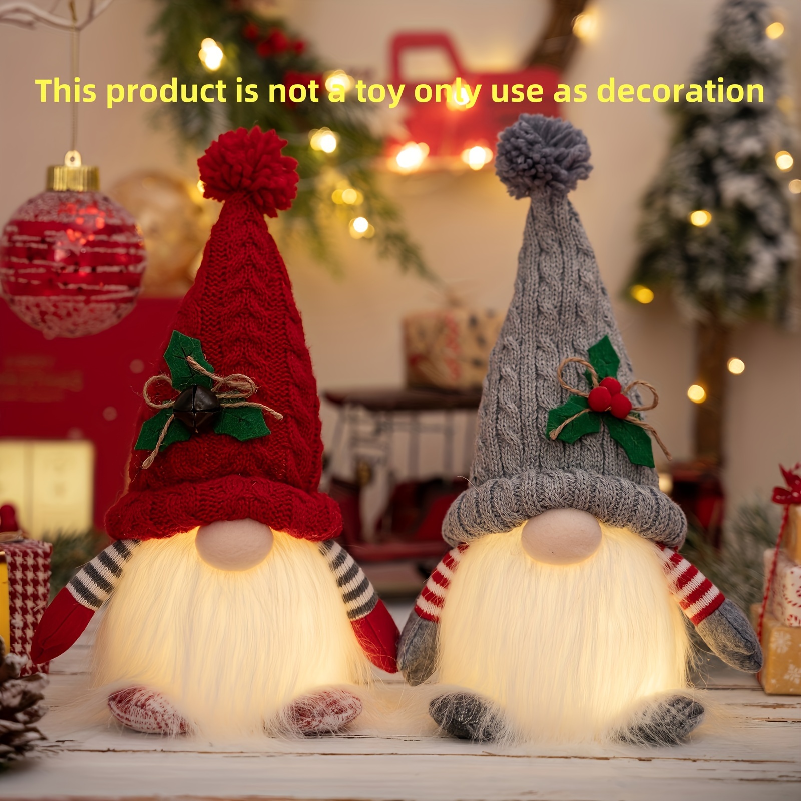 

1pc, Lighted Christmas Gnomes Plush Decorations, Gnomes Decor Dolls, Handmade Home Decor, Christmas Decor, Party Decor