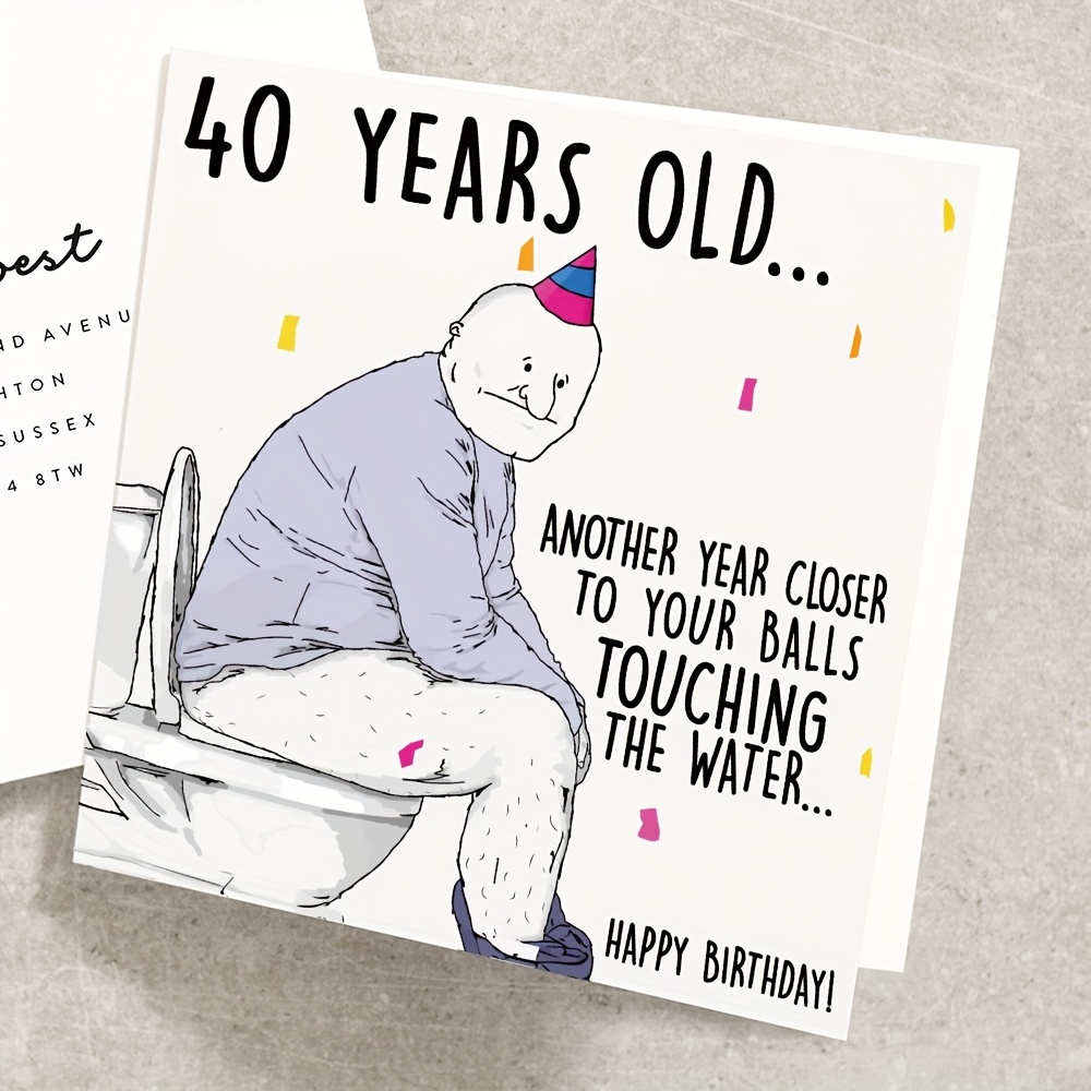 Hilarious 40th Birthday Card With Envelope - Dad, Husband, | Funny & Rude Greeting Card Includes Balls In Water Design
Hilarious 40th Birthday Card With Envelope - Dad, Husband, | Funny & Rude Greeting Card Includes Balls In Water Design
