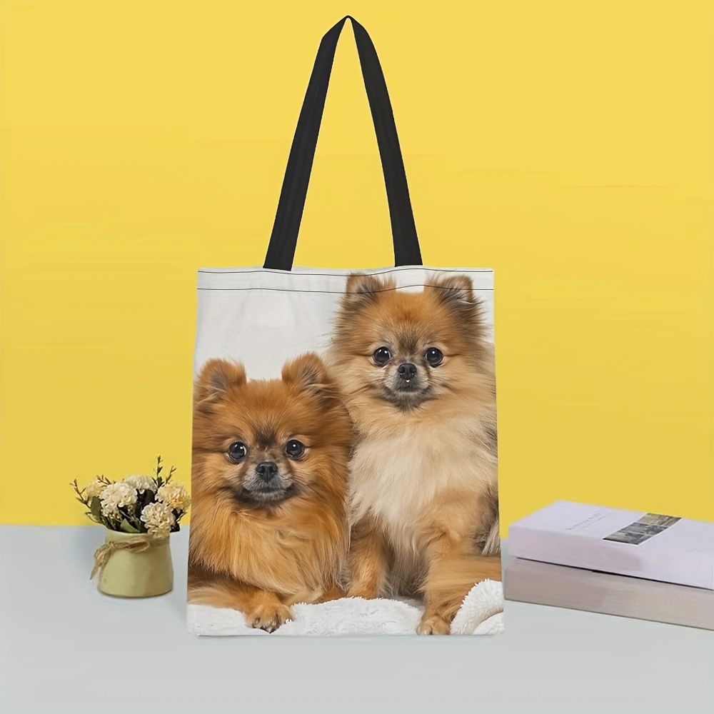 Pomeranian Print Reusable Tote Bag, 1pc Polyester Square Shoulder Bag For Shopping & Everyday Use - Washable, High-density Fabric With Wide Straps
Pomeranian Print Reusable Tote Bag, 1pc Polyester Square Shoulder Bag For Shopping & Everyday Use - Washable, High-density Fabric With Wide Straps