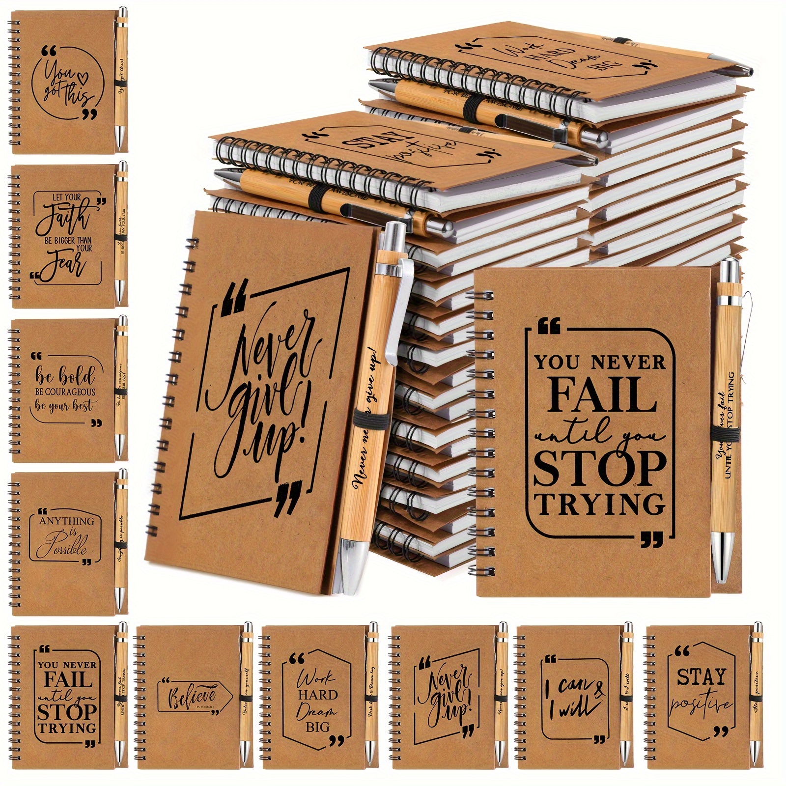 30 Sets Inspirational Gifts Motivational Notebook Spiral Journals Notepad Bulk With Bamboo Pen Encouragement Journals For Coworker Student Teacher Employee Appreciation Gifts
30 Sets Inspirational Gifts Motivational Notebook Spiral Journals Notepad Bulk With Bamboo Pen Encouragement Journals For Coworker Student Teacher Employee Appreciation Gifts