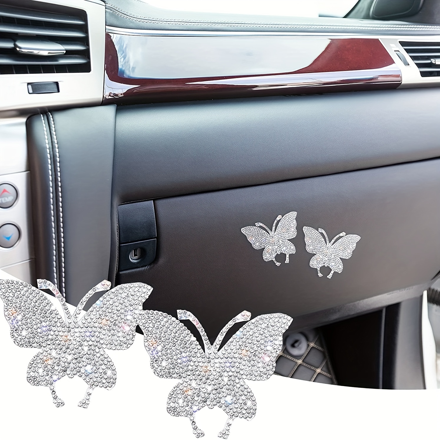 1pc Butterfly Car Decal With Crystal Rhinestones, Plastic Diamond Inlaid Car Sticker, Body Decoration Adhesive Patch For Interior & Exterior, Vehicle Accessory, Ideal For Christmas/ Gifts
1pc Butterfly Car Decal With Crystal Rhinestones, Plastic Diamond Inlaid Car Sticker, Body Decoration Adhesive Patch For Interior & Exterior, Vehicle Accessory, Ideal For Christmas/ Gifts