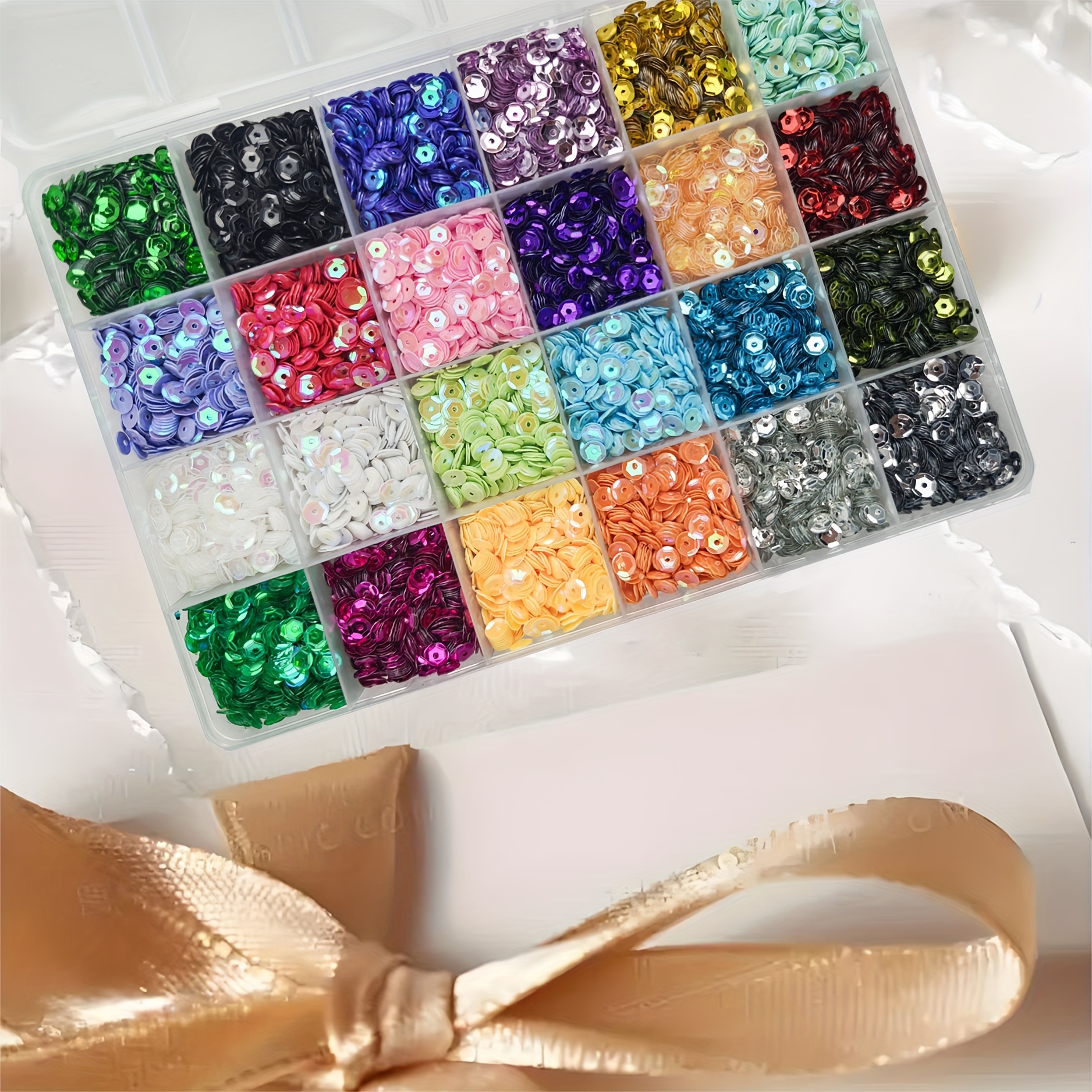 24pcs Loose Sequins Cup Set With Box For Sewing Sticking Threading Crafts Christmas Balls Easter Decoration Making Supplies
24pcs Loose Sequins Cup Set With Box For Sewing Sticking Threading Crafts Christmas Balls Easter Decoration Making Supplies