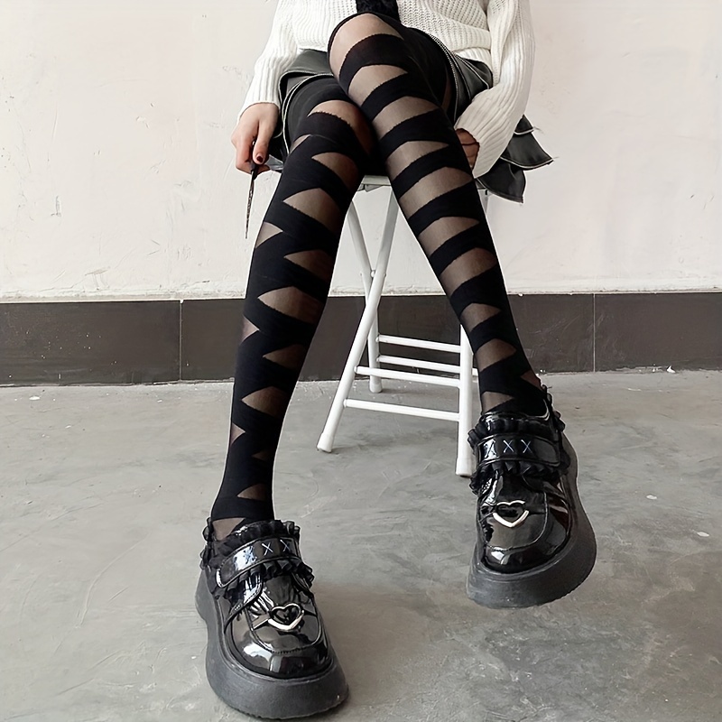 Striped -out Tights For 2- - Knit Over The Knee Elastane , Cut-out Pattern, Washable - For Halloween And Cosplay
Striped -out Tights For 2- - Knit Over The Knee Elastane , Cut-out Pattern, Washable - For Halloween And Cosplay