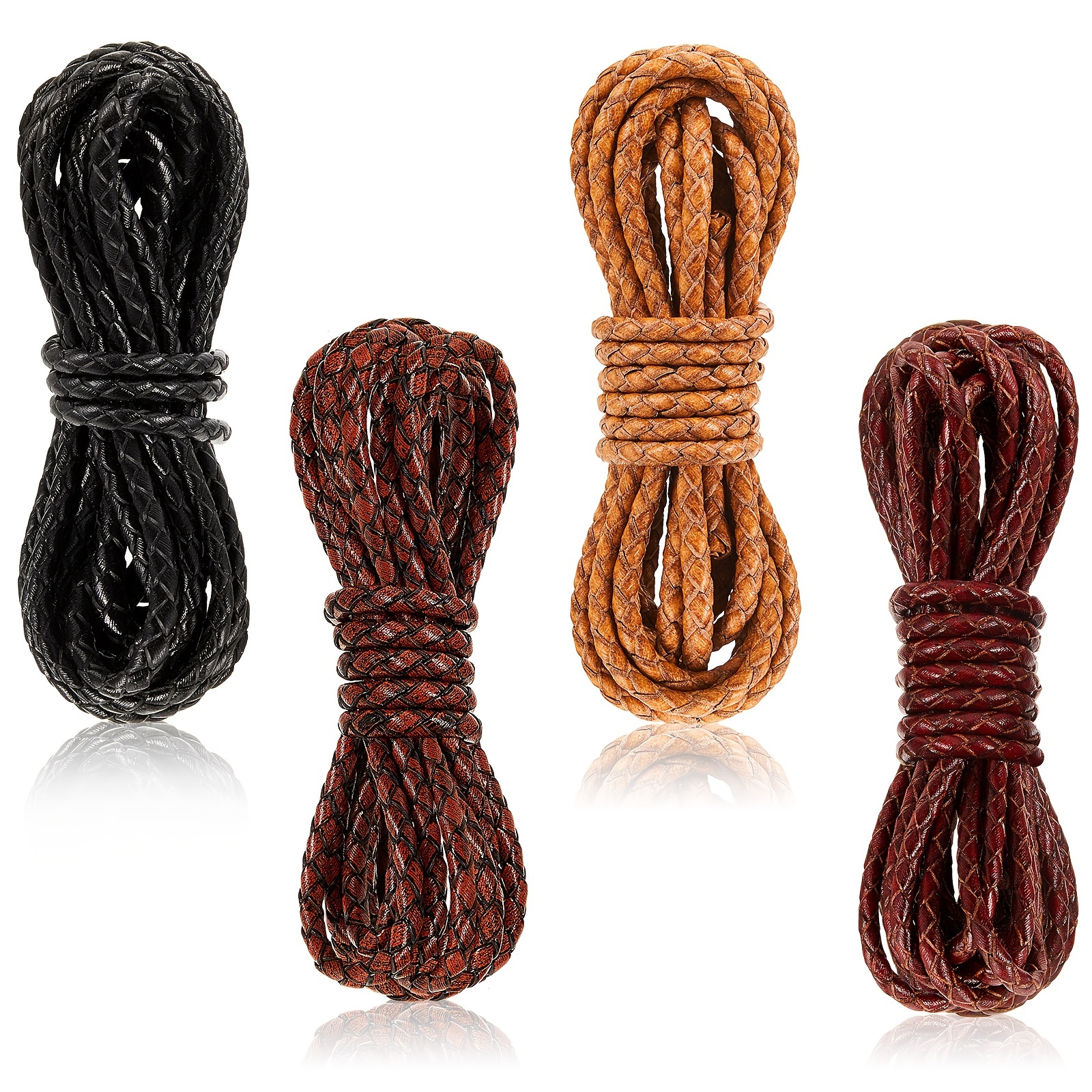 8yd Braided Leather Cord Antique Genuine Leather Strap Folded Bolo Tie Cord Rope Lace For Necklace Bracelet Jewelry Making Beading Braiding (black, Brown, Tan, , 4 Mm)
8yd Braided Leather Cord Antique Genuine Leather Strap Folded Bolo Tie Cord Rope Lace For Necklace Bracelet Jewelry Making Beading Braiding (black, Brown, Tan, , 4 Mm)