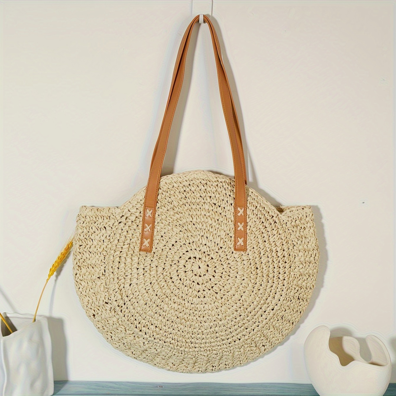 Handmade Woven Shoulder Women's Bag, Vacation Style, Minimalist Boho Style Summer Vacation Handbag
Handmade Woven Shoulder Women's Bag, Vacation Style, Minimalist Boho Style Summer Vacation Handbag