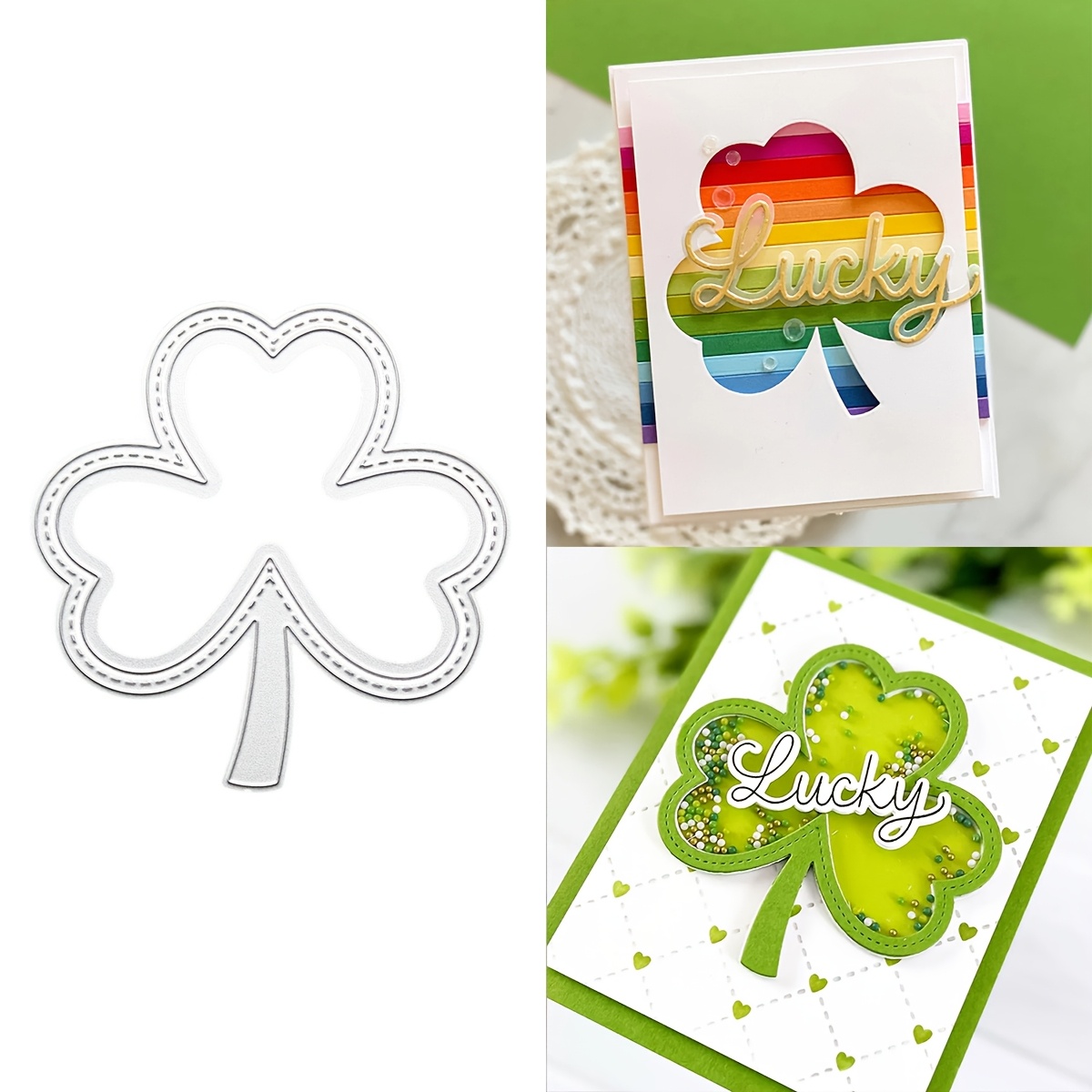 1pc Clover Series Metal Cutting Die, Themed, Silvery Grey, For Diy Scrapbooking Album Embossing Paper, Greeting Cards & Envelopes Decor
1pc Clover Series Metal Cutting Die, Themed, Silvery Grey, For Diy Scrapbooking Album Embossing Paper, Greeting Cards & Envelopes Decor