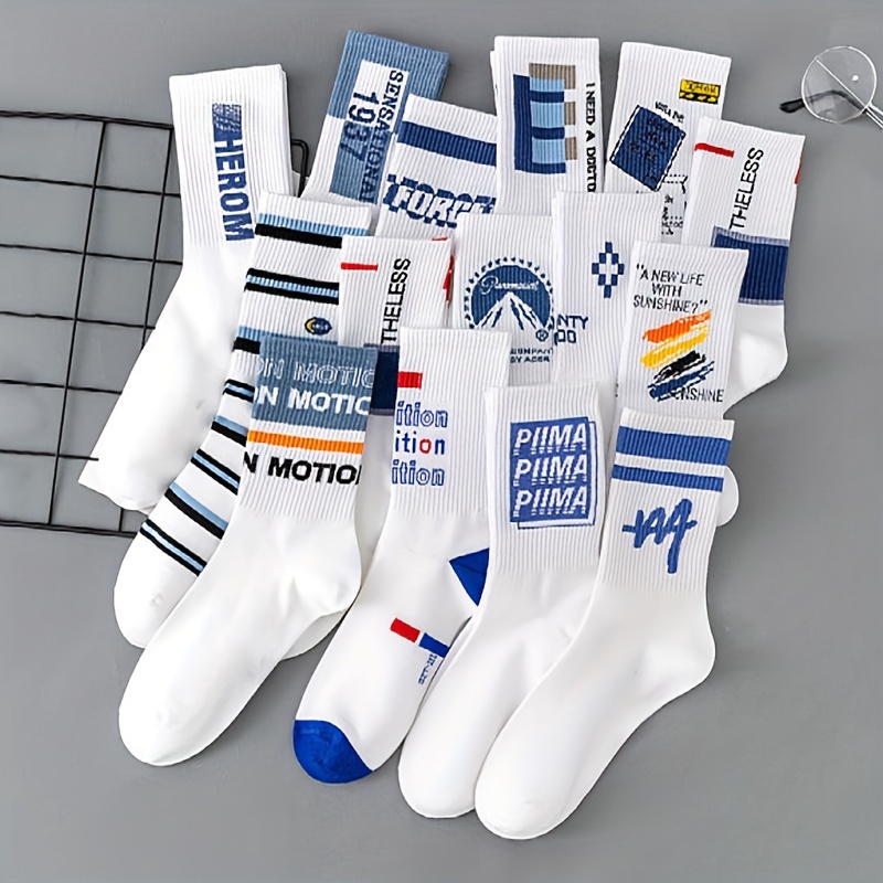 7pcs Men's Trendy Crew Socks - Breathable, For Sports & Casual Wear, Polyester & Spandex
7pcs Men's Trendy Crew Socks - Breathable, For Sports & Casual Wear, Polyester & Spandex
