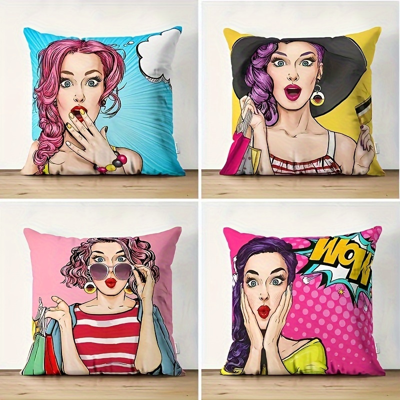 4pcs Set Chic Women's Pattern Throw Pillow Covers With Zipper - Machine Washable Polyester, Perfect For Sofa, Bed, Car & Home Decor
4pcs Set Chic Women's Pattern Throw Pillow Covers With Zipper - Machine Washable Polyester, Perfect For Sofa, Bed, Car & Home Decor