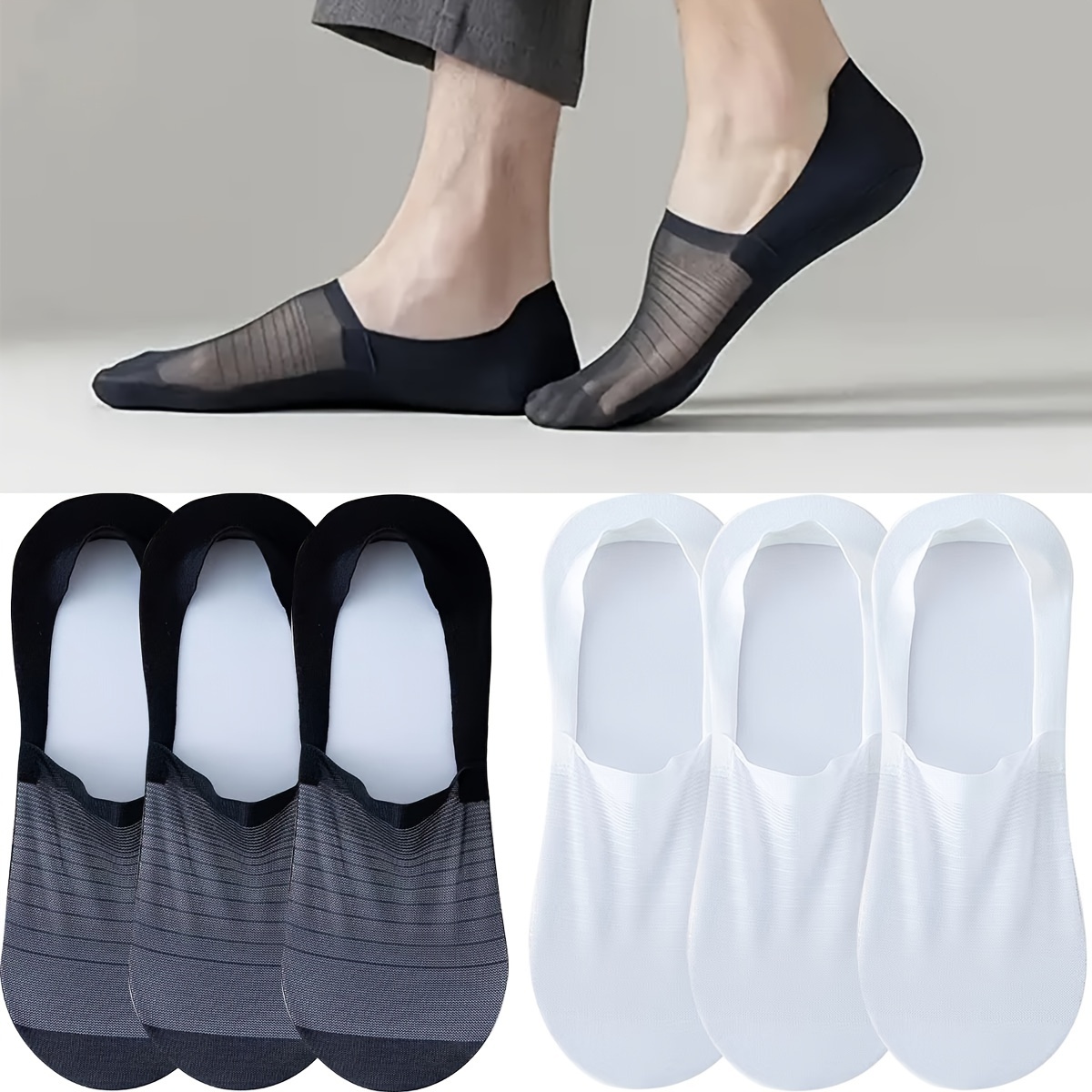 3 Pairs Of Men's Cotton Blend Anti Odor & Sweat Absorption Ice Silk No-show Socks, Comfy & Breathable Thin Mesh Socks, For Daily & Outdoor Wearing, Spring And Summer
3 Pairs Of Men's Cotton Blend Anti Odor & Sweat Absorption Ice Silk No-show Socks, Comfy & Breathable Thin Mesh Socks, For Daily & Outdoor Wearing, Spring And Summer