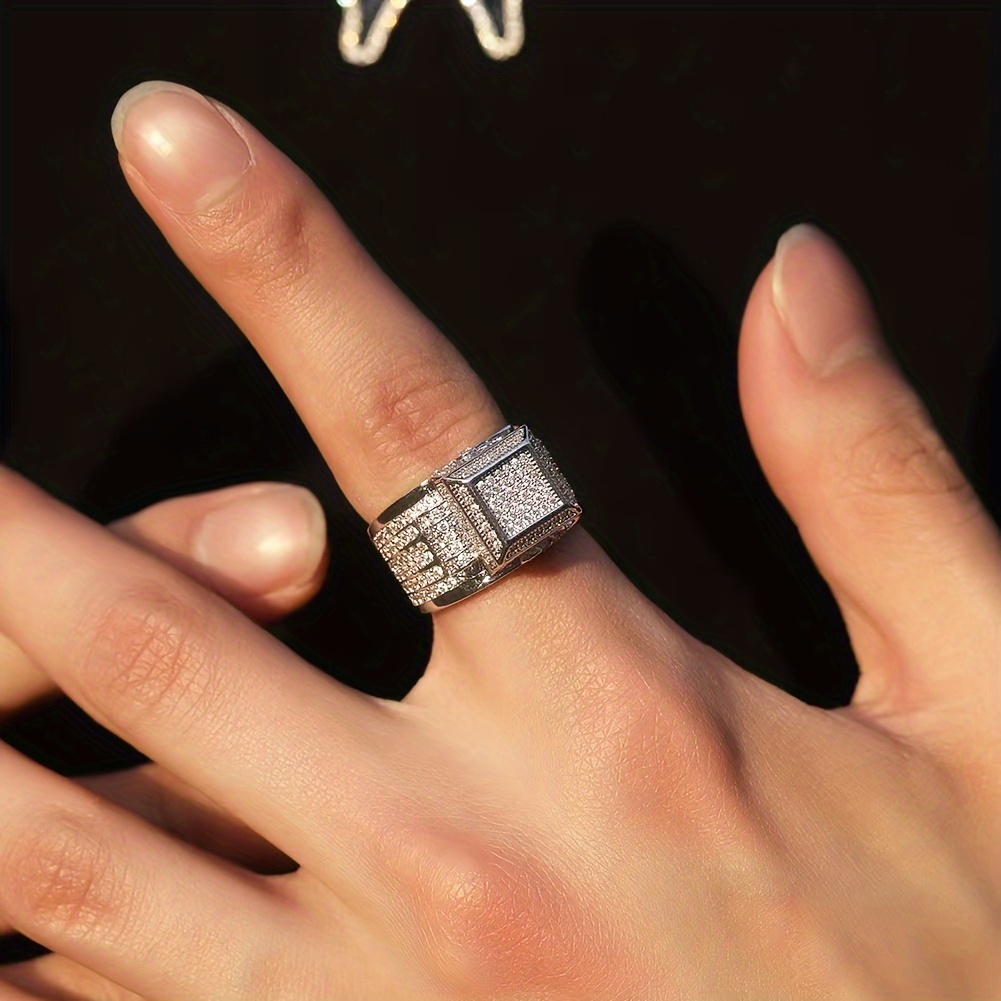 Men's Vintage-inspired Square Cubic Zirconia Ring - Hip Hop Style, White Golden Plated Copper
Men's Vintage-inspired Square Cubic Zirconia Ring - Hip Hop Style, White Golden Plated Copper
