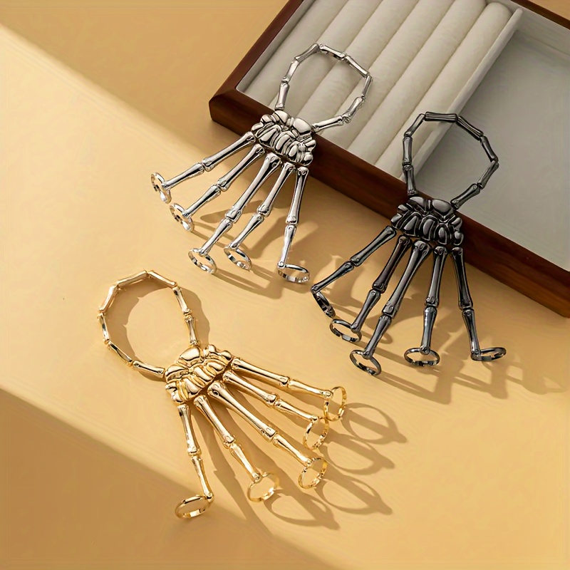 Unique Personalized Skull Design Hand Bone Shaped 5 Finger Ring Bracelet- Perfect Accessories For Party Or Daily Wear
Unique Personalized Skull Design Hand Bone Shaped 5 Finger Ring Bracelet- Perfect Accessories For Party Or Daily Wear
