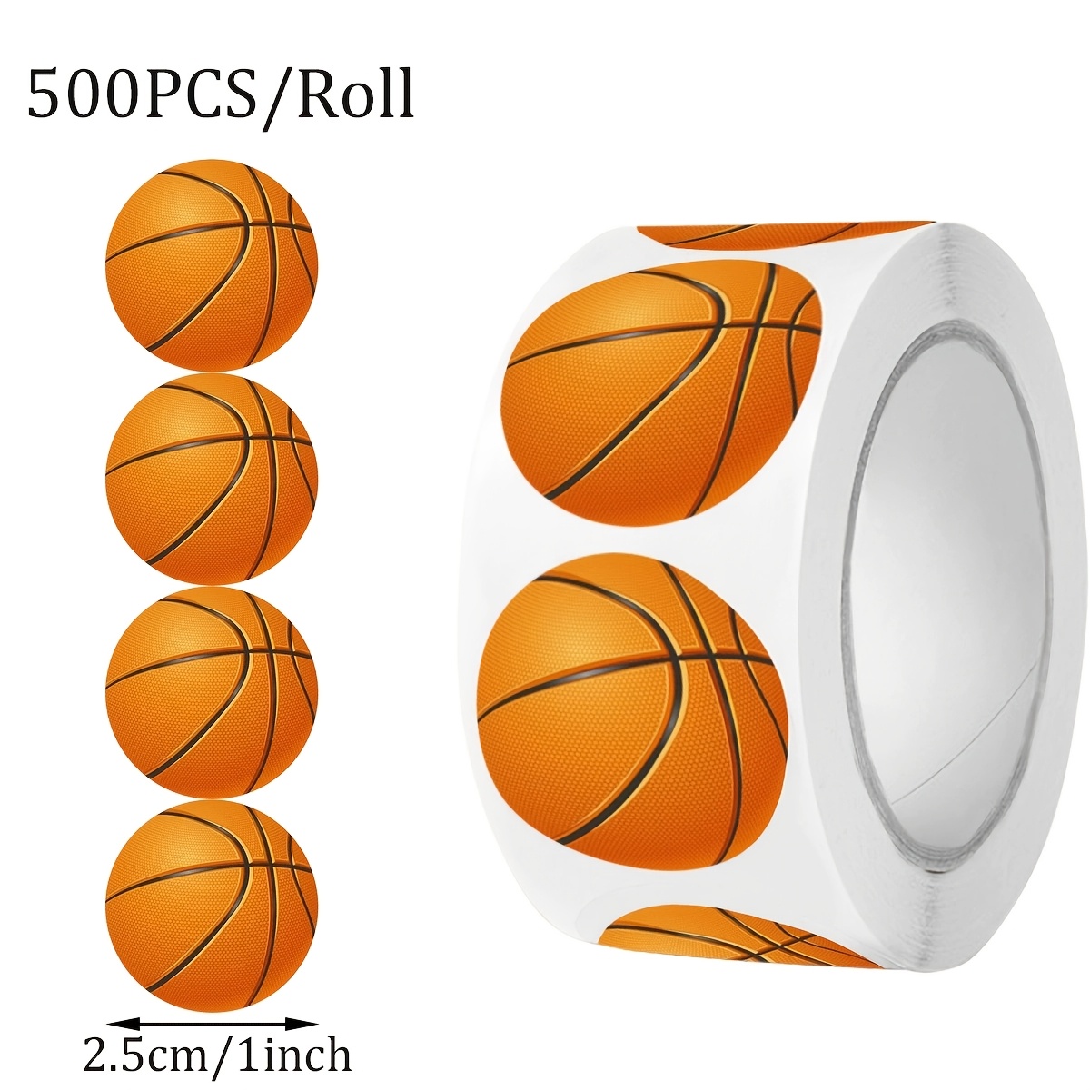 500pcs Basketball Stickers Roll, 1 Inch Round , Creative Paper Adhesive Labels For Packaging, Sealing, And Crafting
500pcs Basketball Stickers Roll, 1 Inch Round , Creative Paper Adhesive Labels For Packaging, Sealing, And Crafting