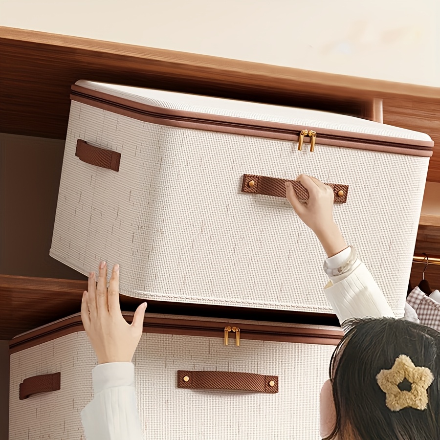Minimalist Linen Storage Box With Zipper And Lid - Foldable Under-bed Organizer For Clothes, Bedroom , Hand Washable, , Clothes Organizer Storage
Minimalist Linen Storage Box With Zipper And Lid - Foldable Under-bed Organizer For Clothes, Bedroom , Hand Washable, , Clothes Organizer Storage