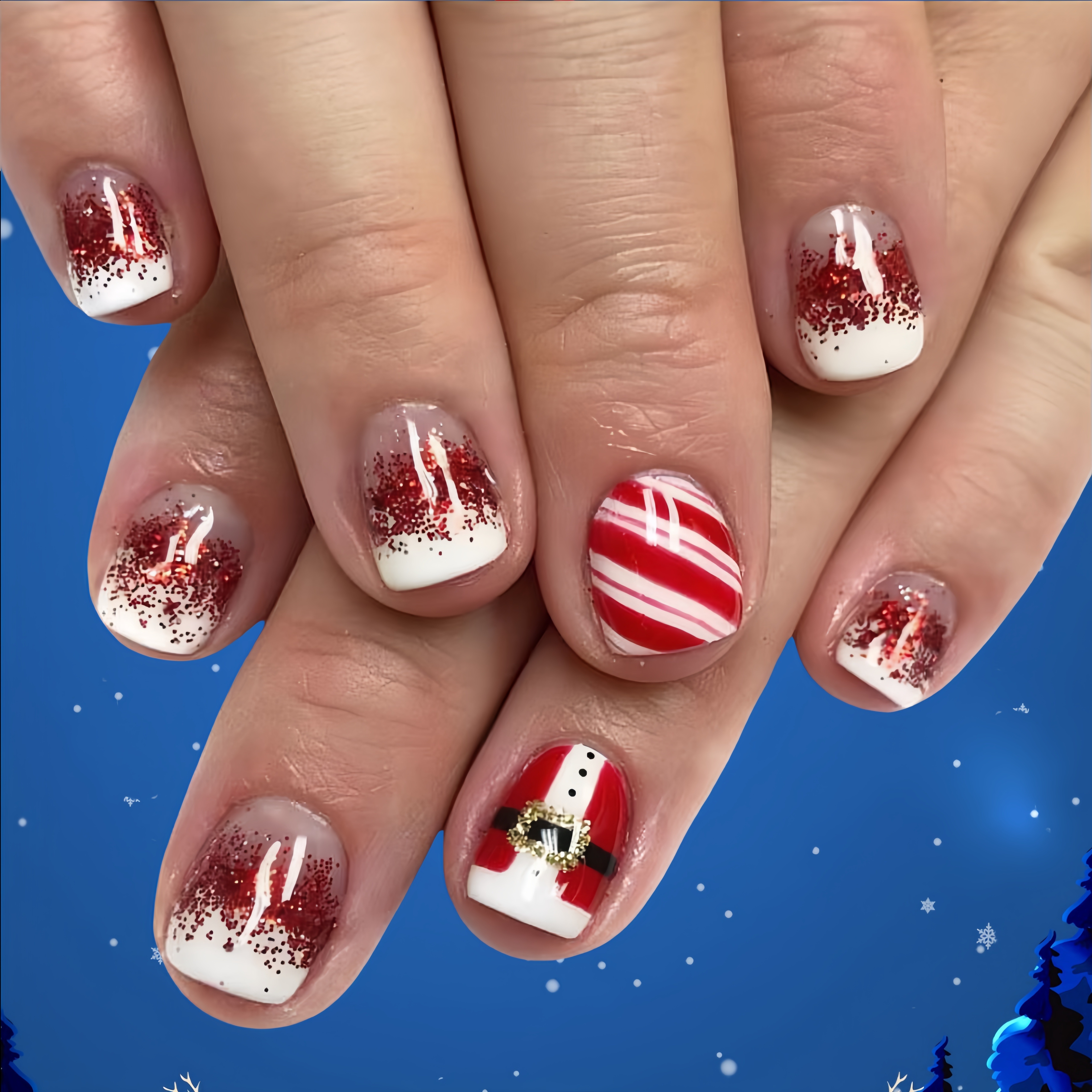 Christmas Nail Stickers Short Red Series Nail Stickers Christmas Lazy Striped Nail Stickers
Christmas Nail Stickers Short Red Series Nail Stickers Christmas Lazy Striped Nail Stickers