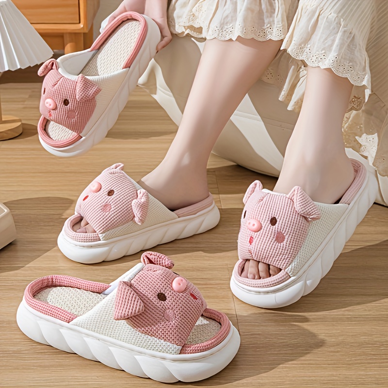 Women's Cute Cartoon Linen Slippers, Comfortable Open Toe Soft Sole Platform Shoes, Breathable Indoor Slippers
Women's Cute Cartoon Linen Slippers, Comfortable Open Toe Soft Sole Platform Shoes, Breathable Indoor Slippers